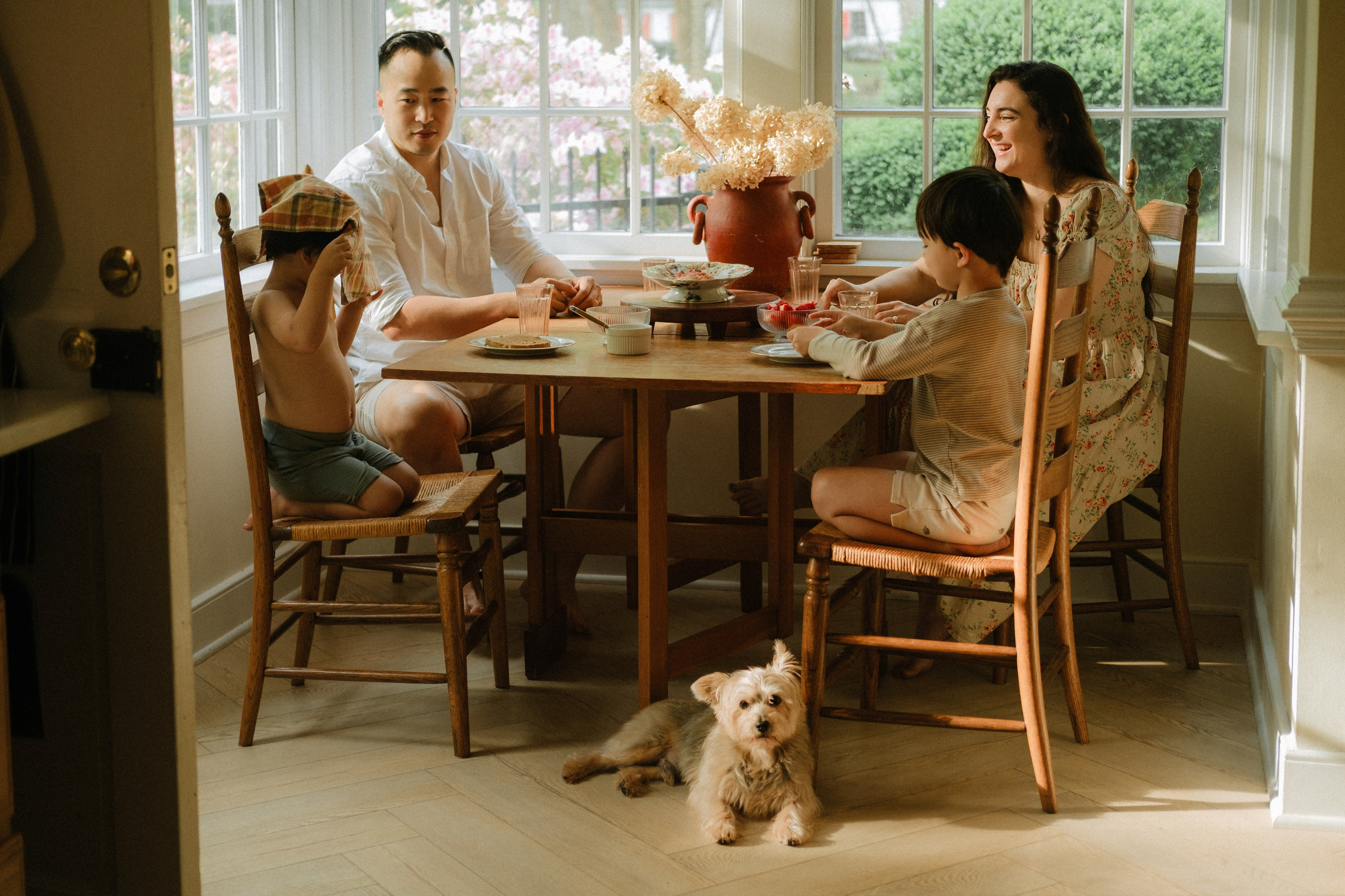 Family breakfast at victorian style house in Richmond, VA