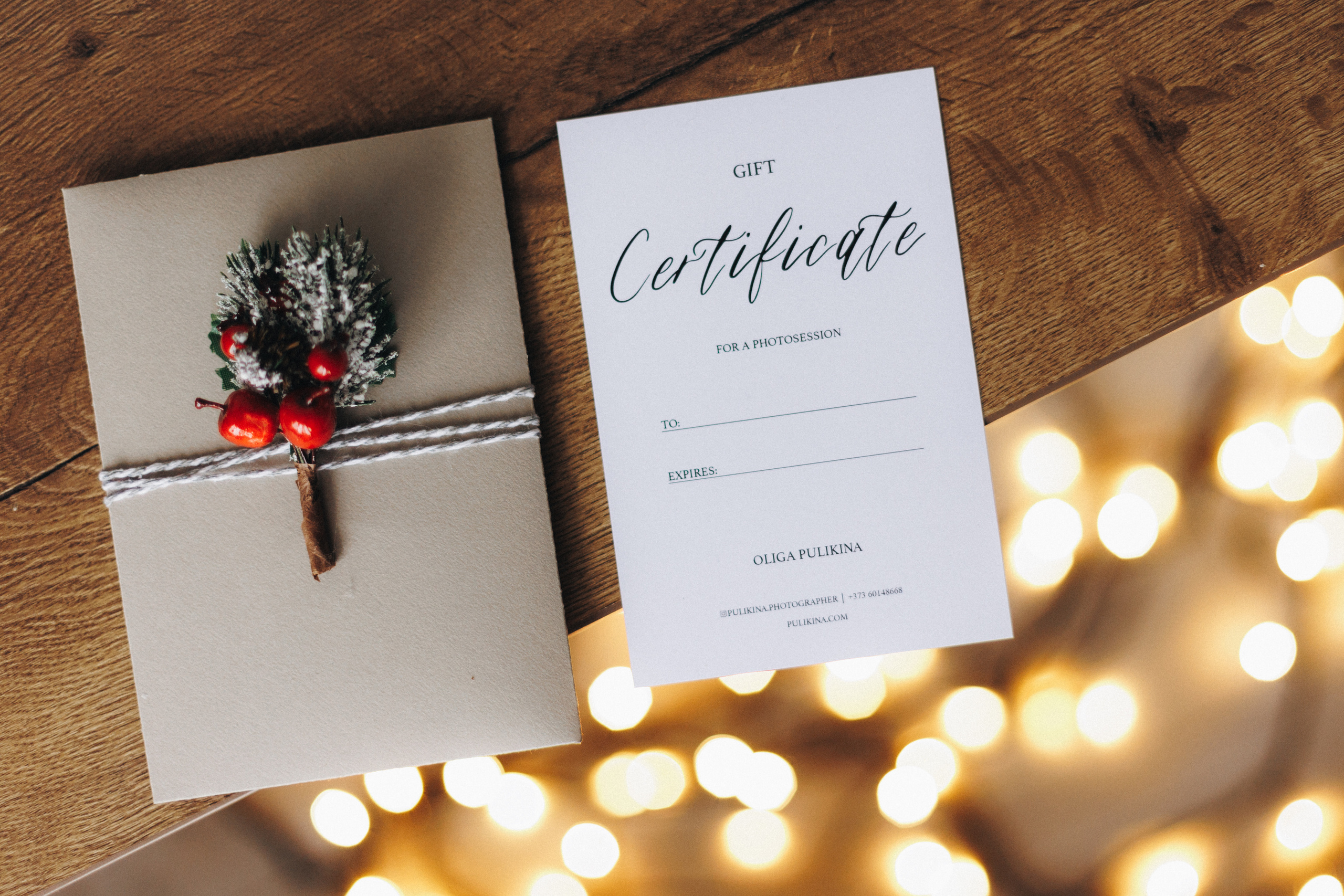 Подарочный сертификат. Семейный фотограф в Кишинёве Пулькина Ольга