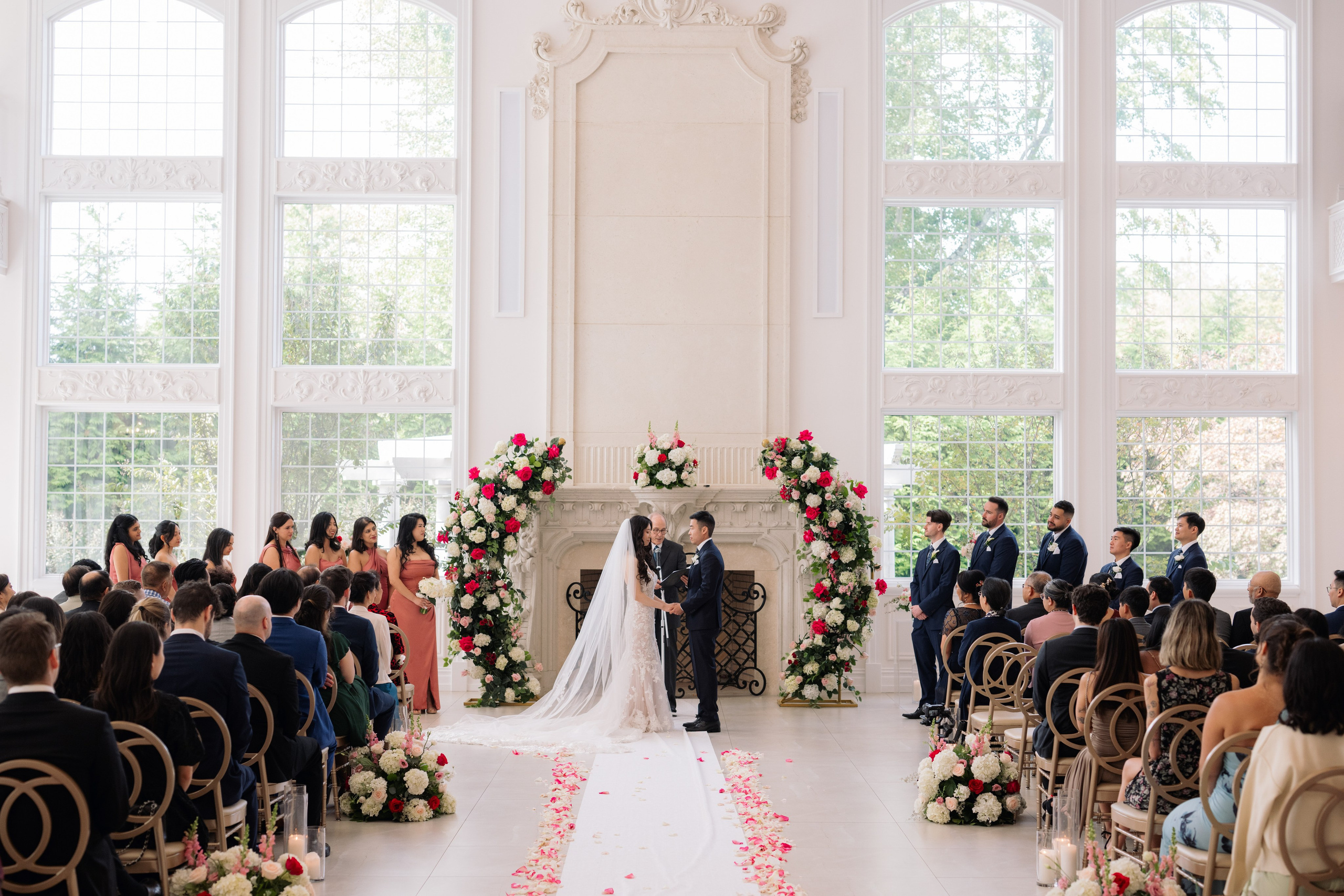 Wedding ceremony at The Estate at Florentine Gardens in River Vale, New Jersey