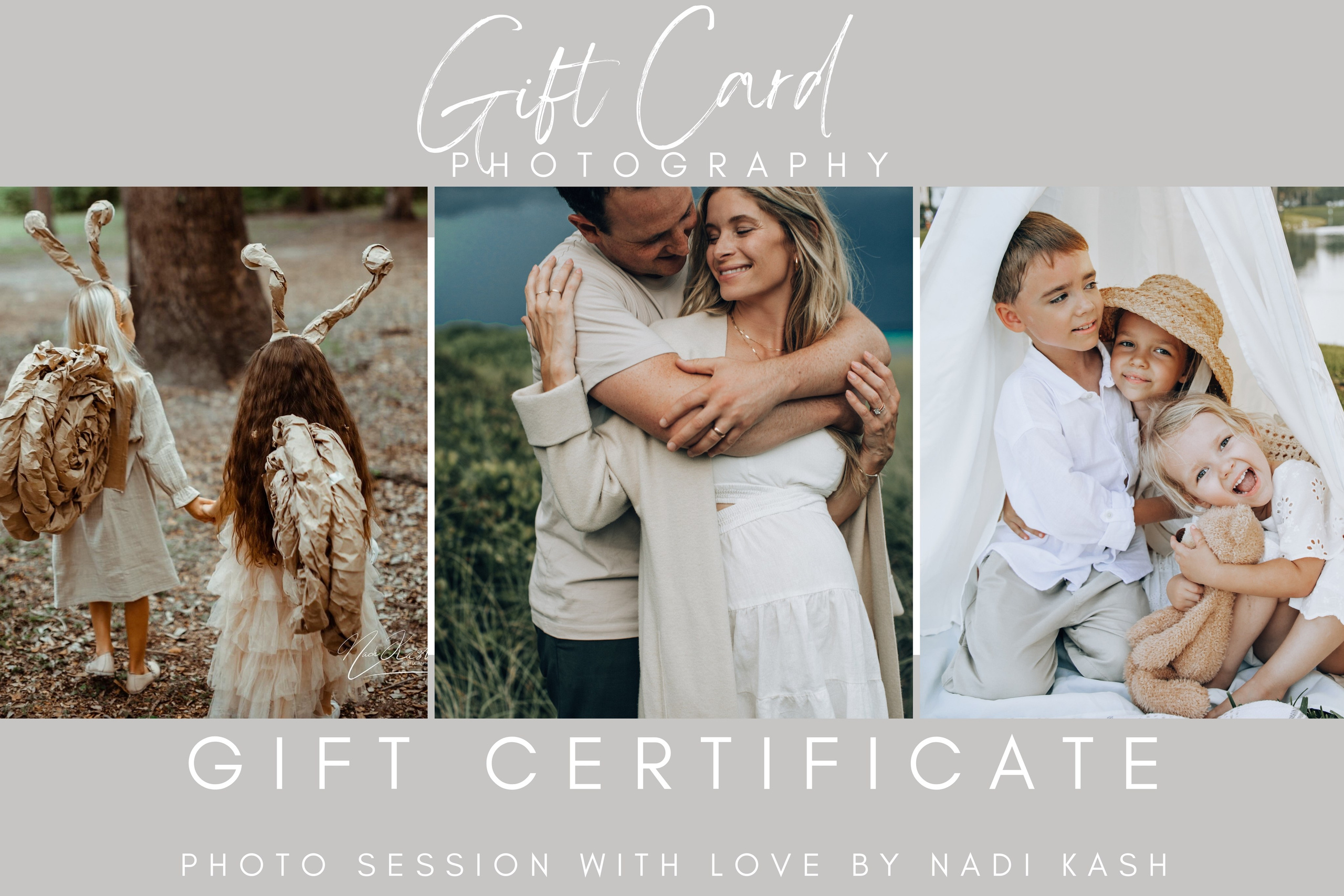 Gift cards. Photographer in Miami, Family photographer, Event, Wedding