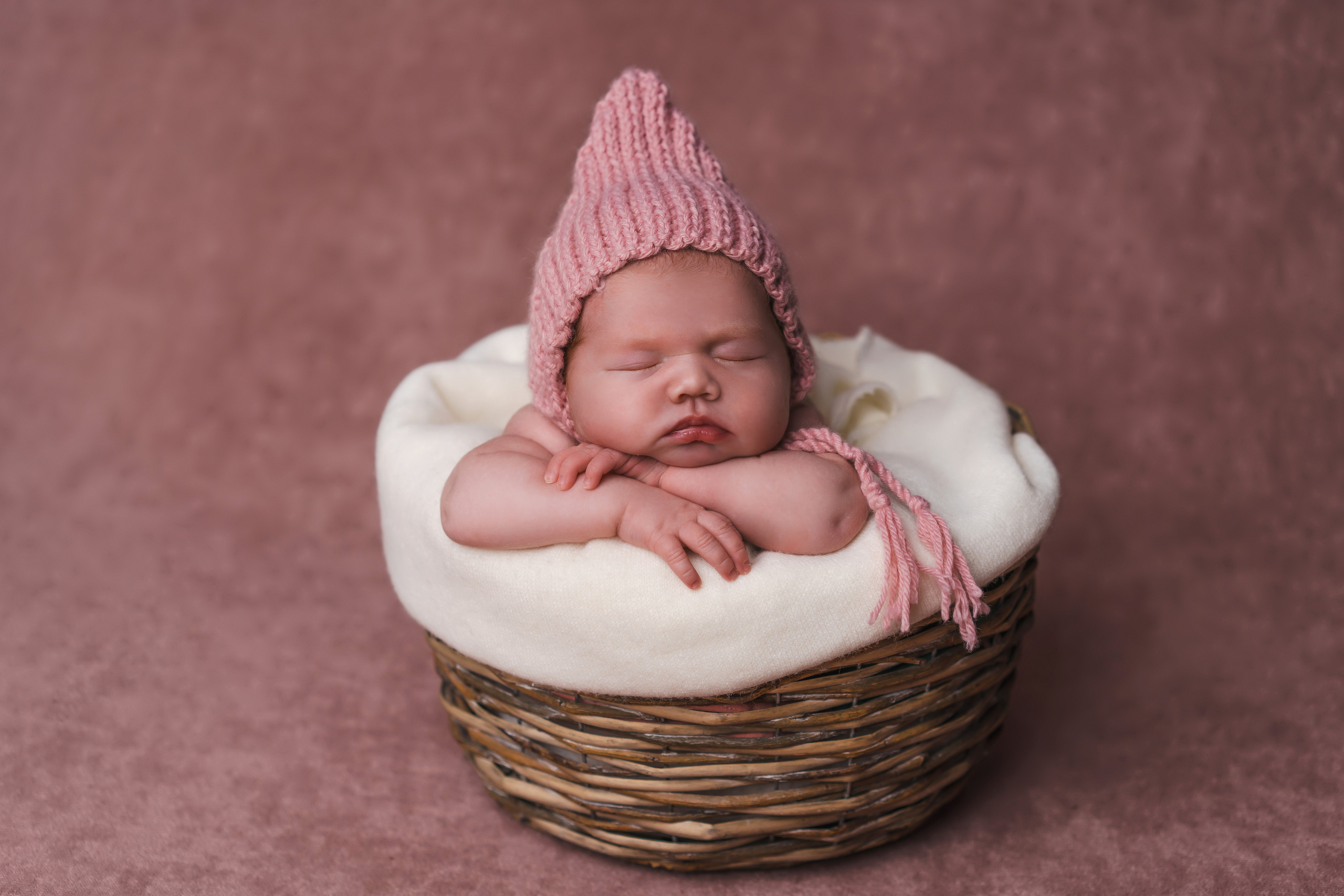 Newborn in a basket