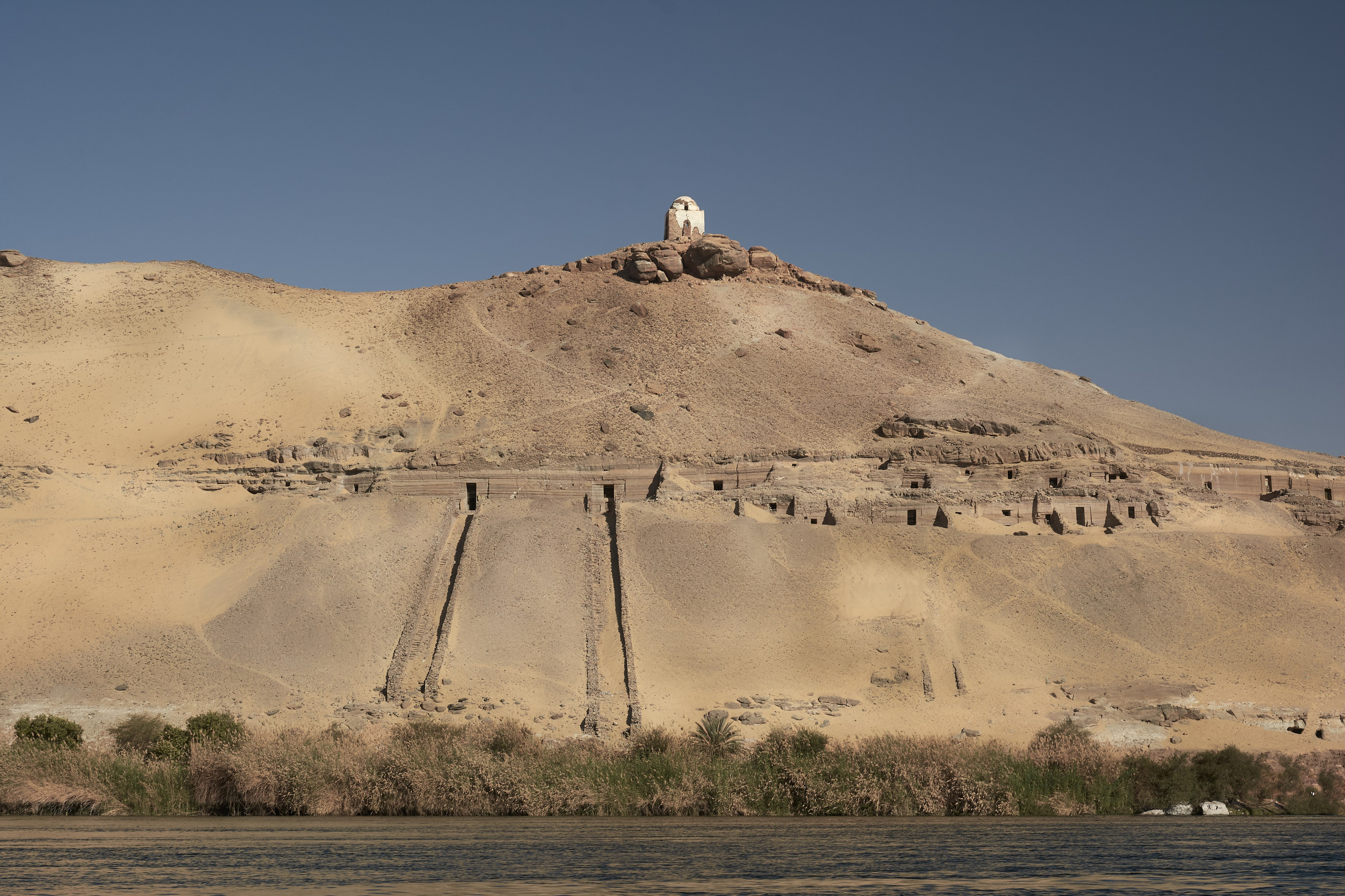 Ancient stairway leading to hilltop desert shrine