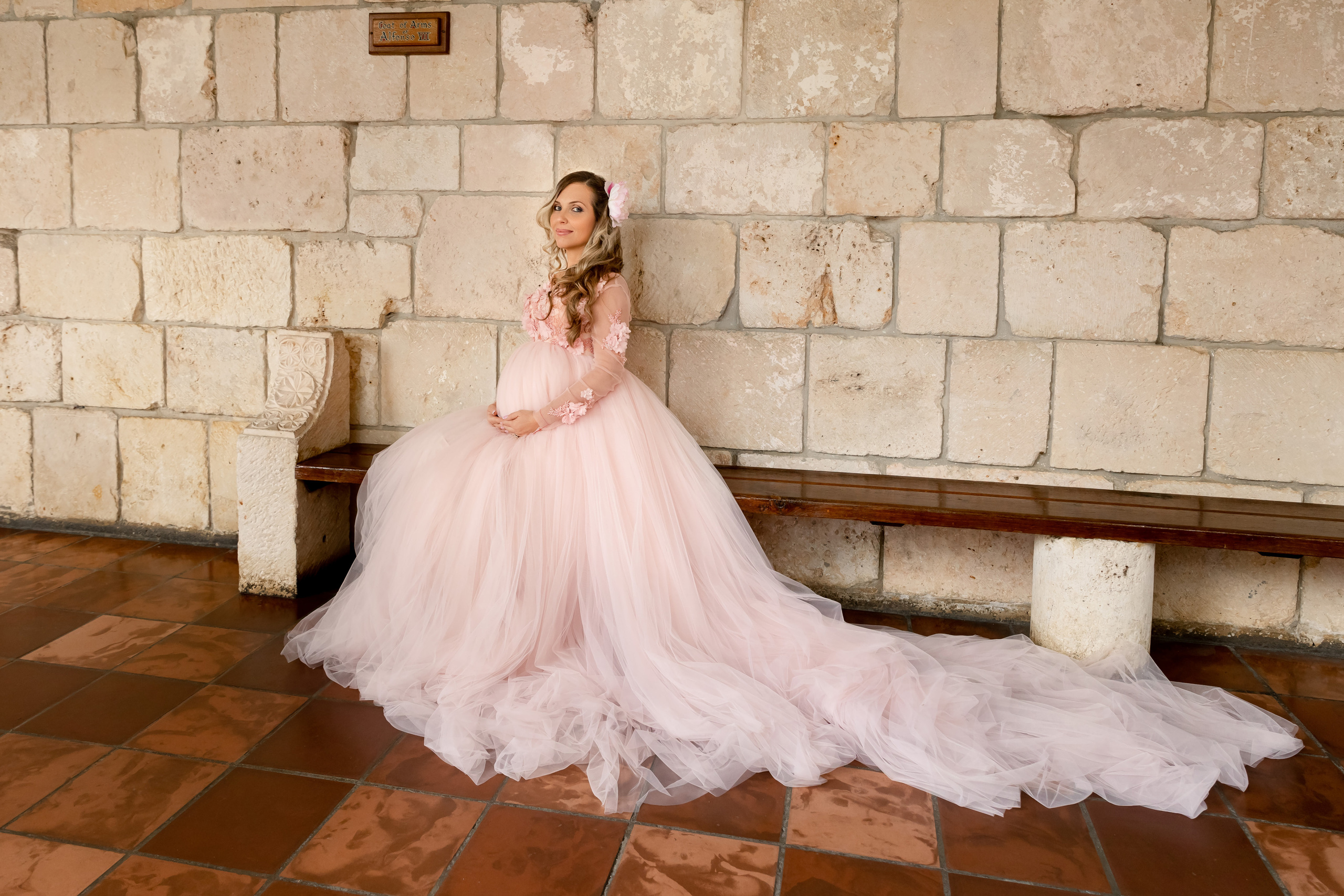 Maternity session in Ancient Spanish Monastery. Miami Family and Event Photographer