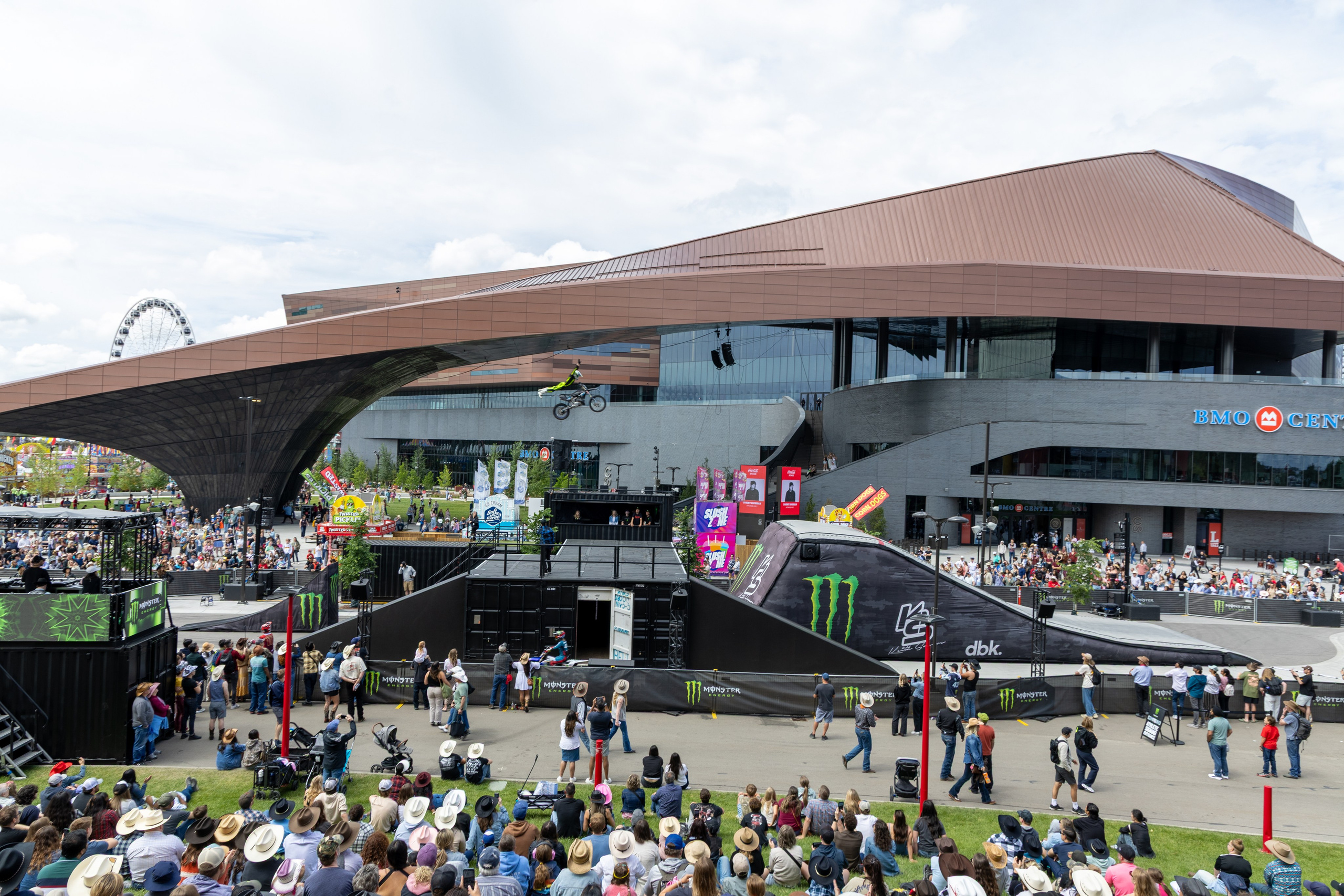 Stampede Day 2: Monster Motorbike Madness & RCMP Musical Ride. ProFly.club — Professional aerial filming in Calgary