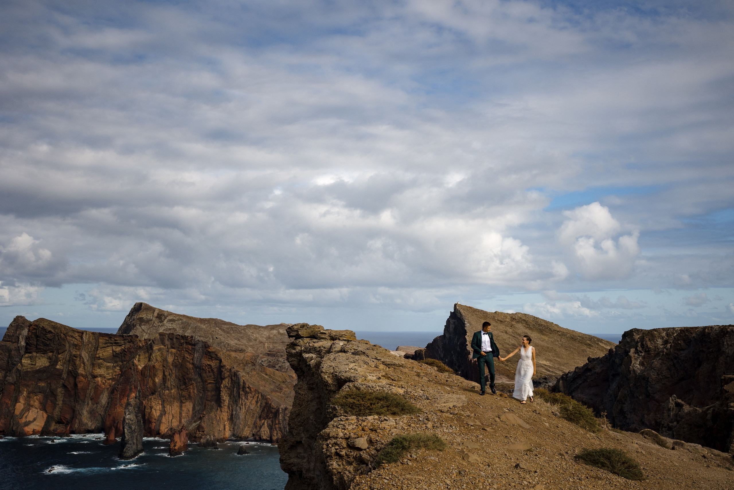 Post Wedding couple at Ponta de Sao Lourenco