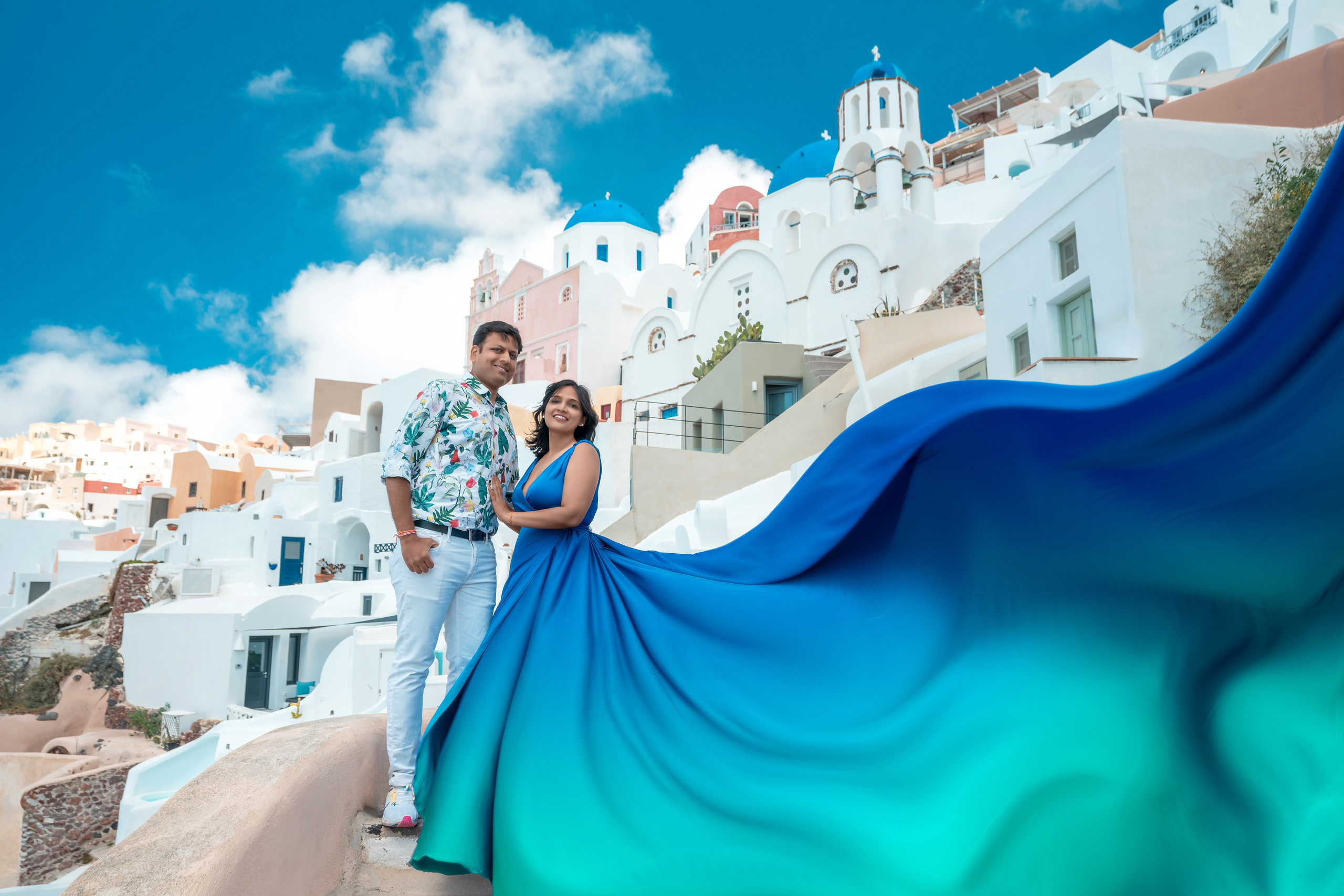 Santorini Flying Dress. Photographer in Santorini SokoLOVE | Flying Dress Santorini