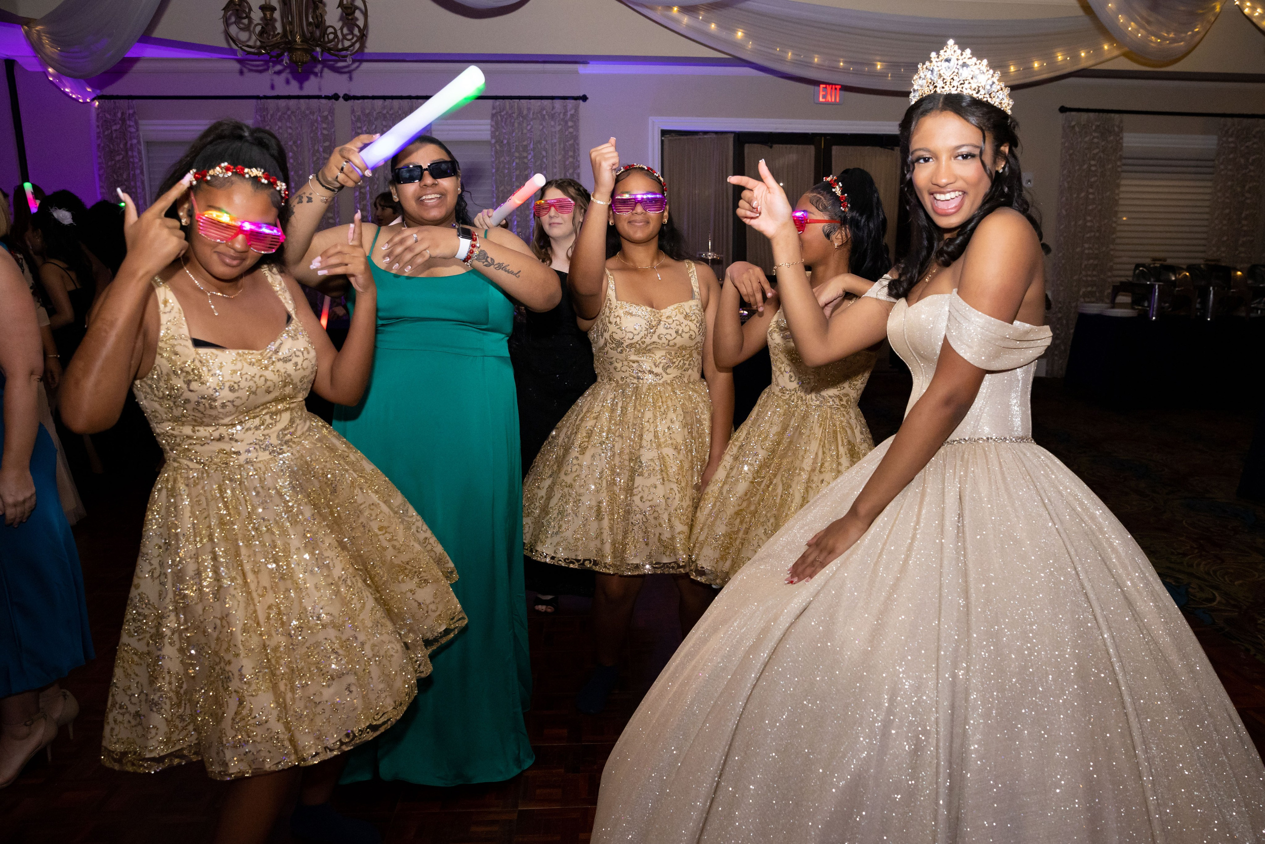 Quinceanera dance with light bars in Miami