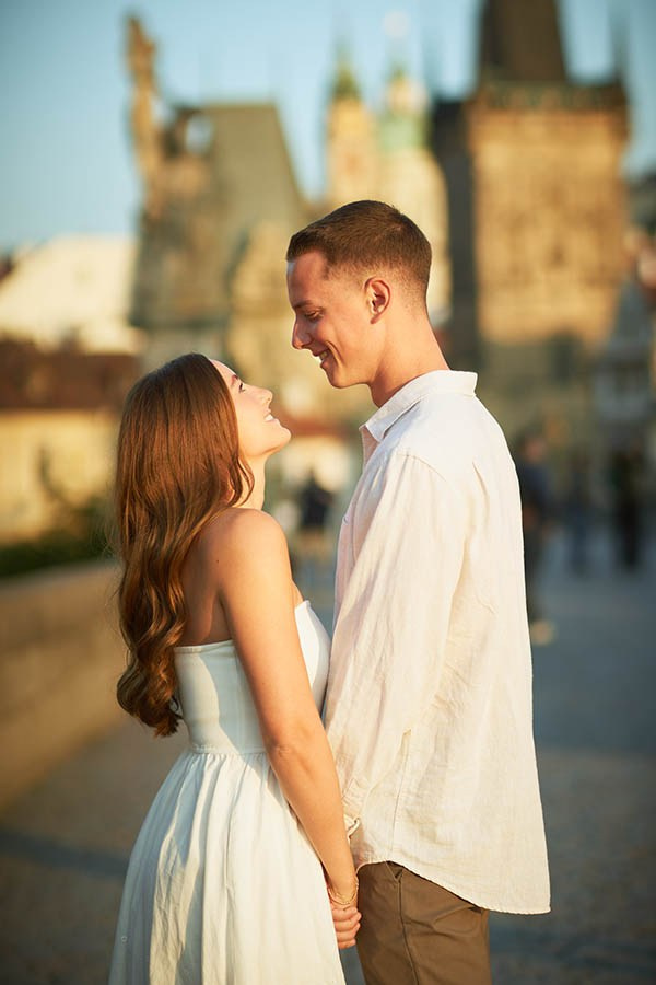 Madi & Aaron’s Prague Proposal | Charles Bridge & Riverside Story