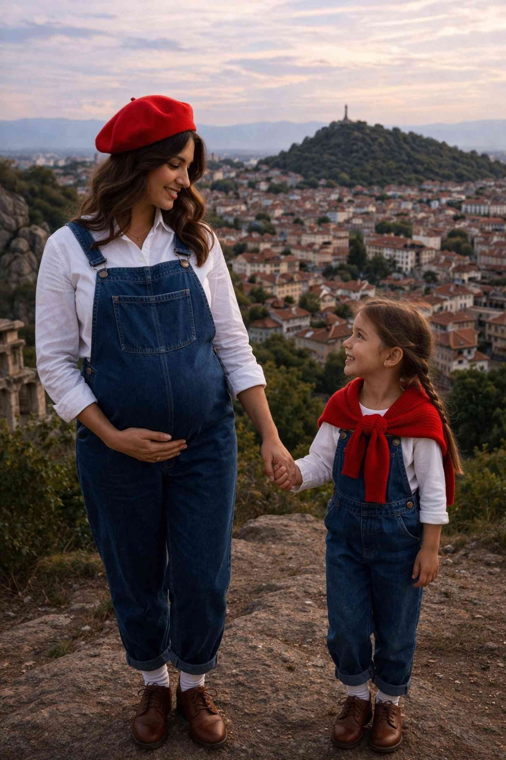 Фотосессия для беременных мама с ребёнком на улице