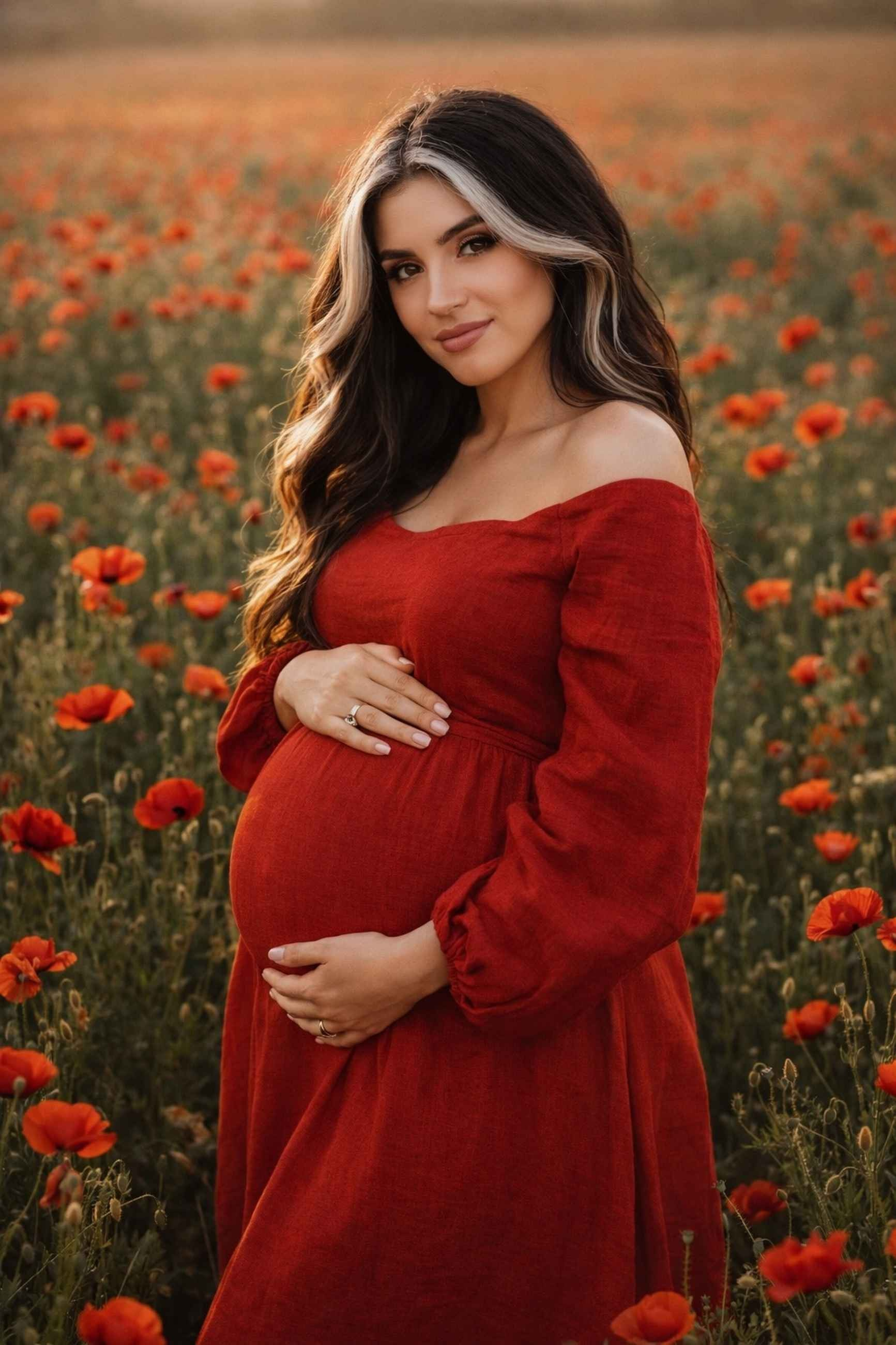 Фотосессия для беременных в маковом поле Пловдив