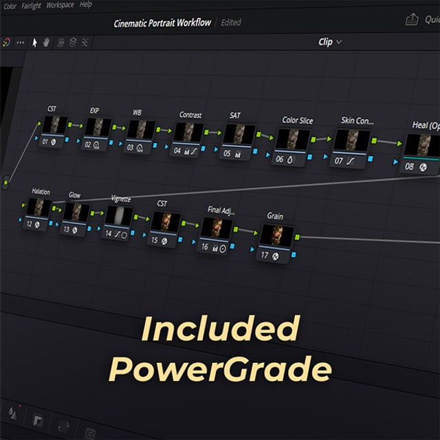 Cinematic Portrait Workflow — PowerGrade + Footage