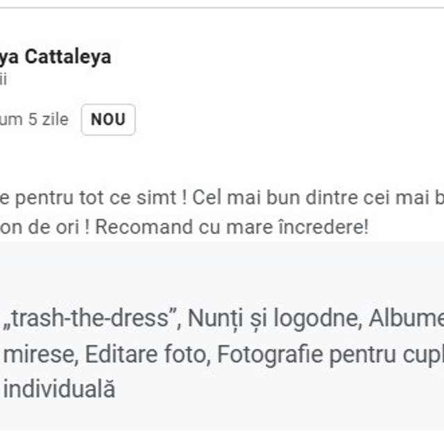 Recenzii Clienți | Fotograf Nuntă Galați – George Nica