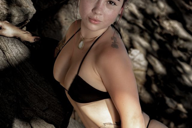 Marian at the beach 1