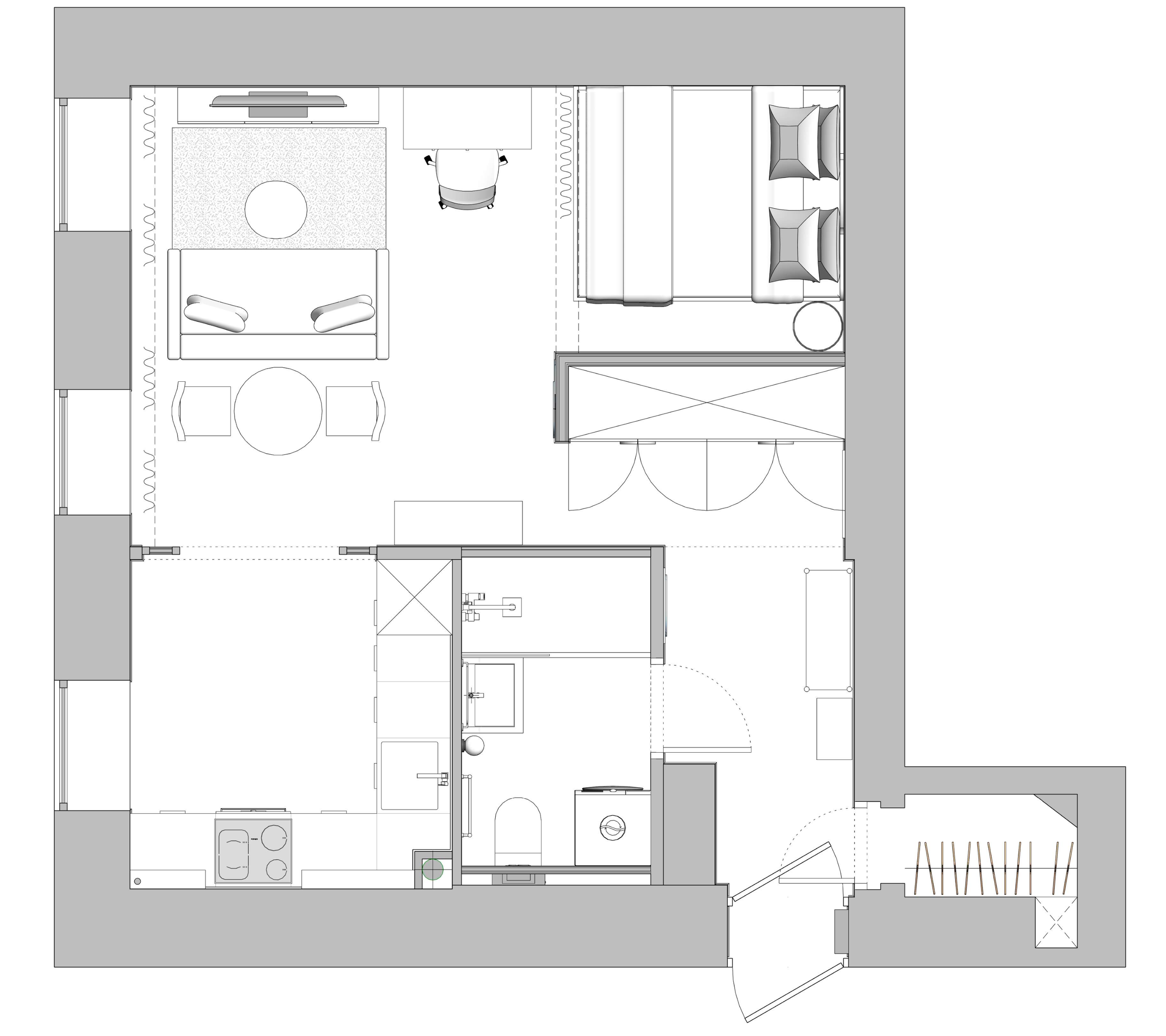 Квартира на Плющихе — дизайн-проект в стиле Mid-Century