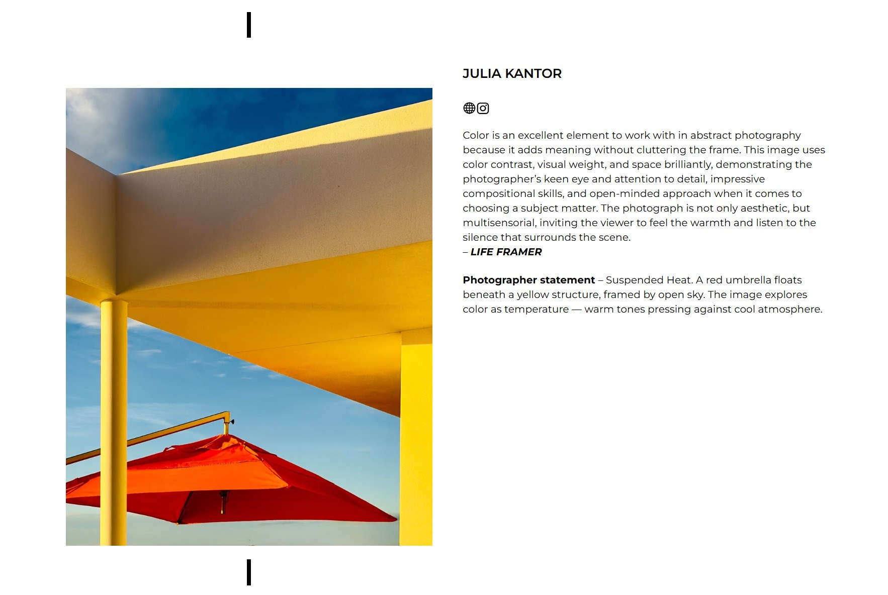 LIFE FRAMER. Julia Kantor | Architecture & Abstract Photographer