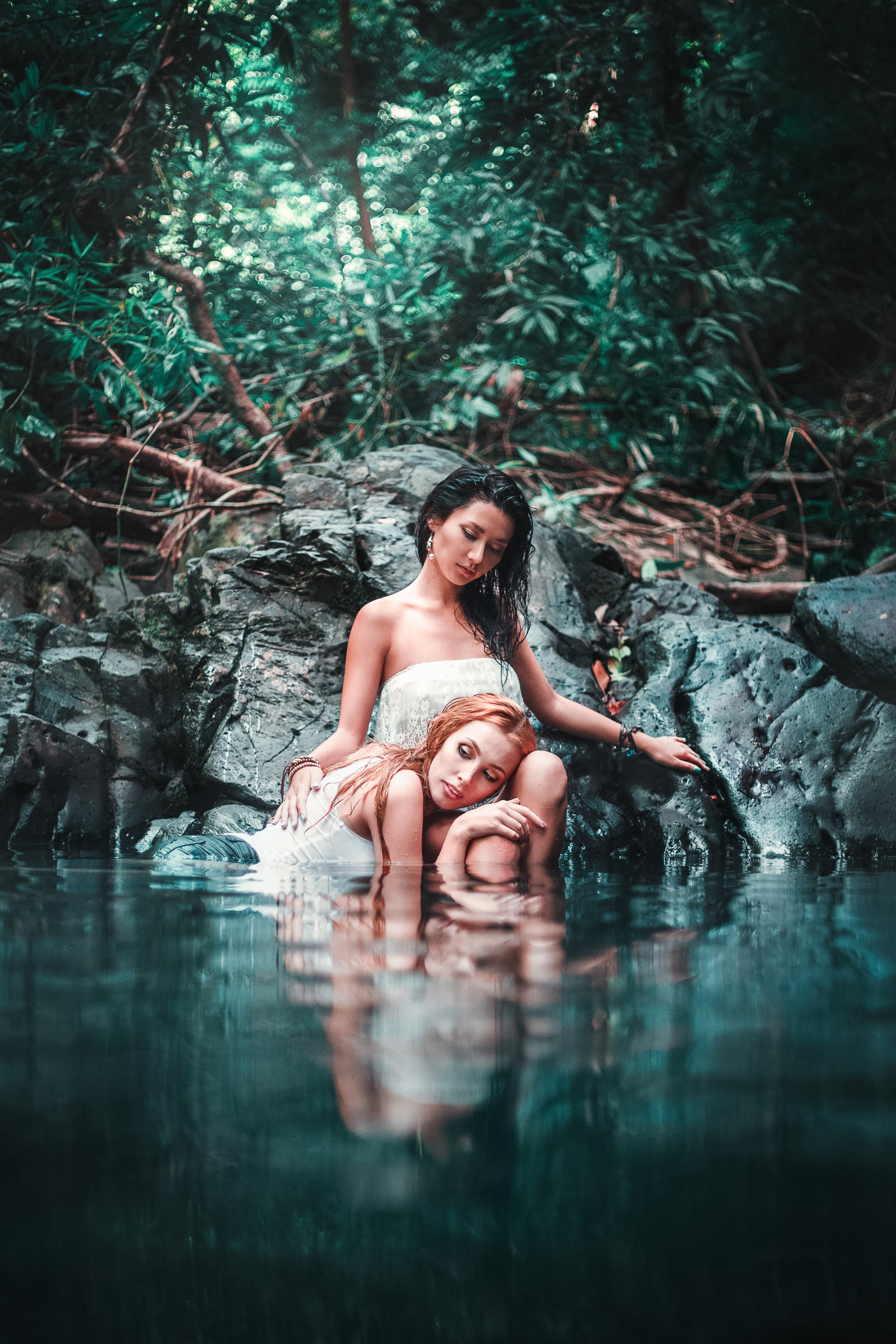 Elena Skullova and Tanya Tsoy, deep in the Thai Jungle