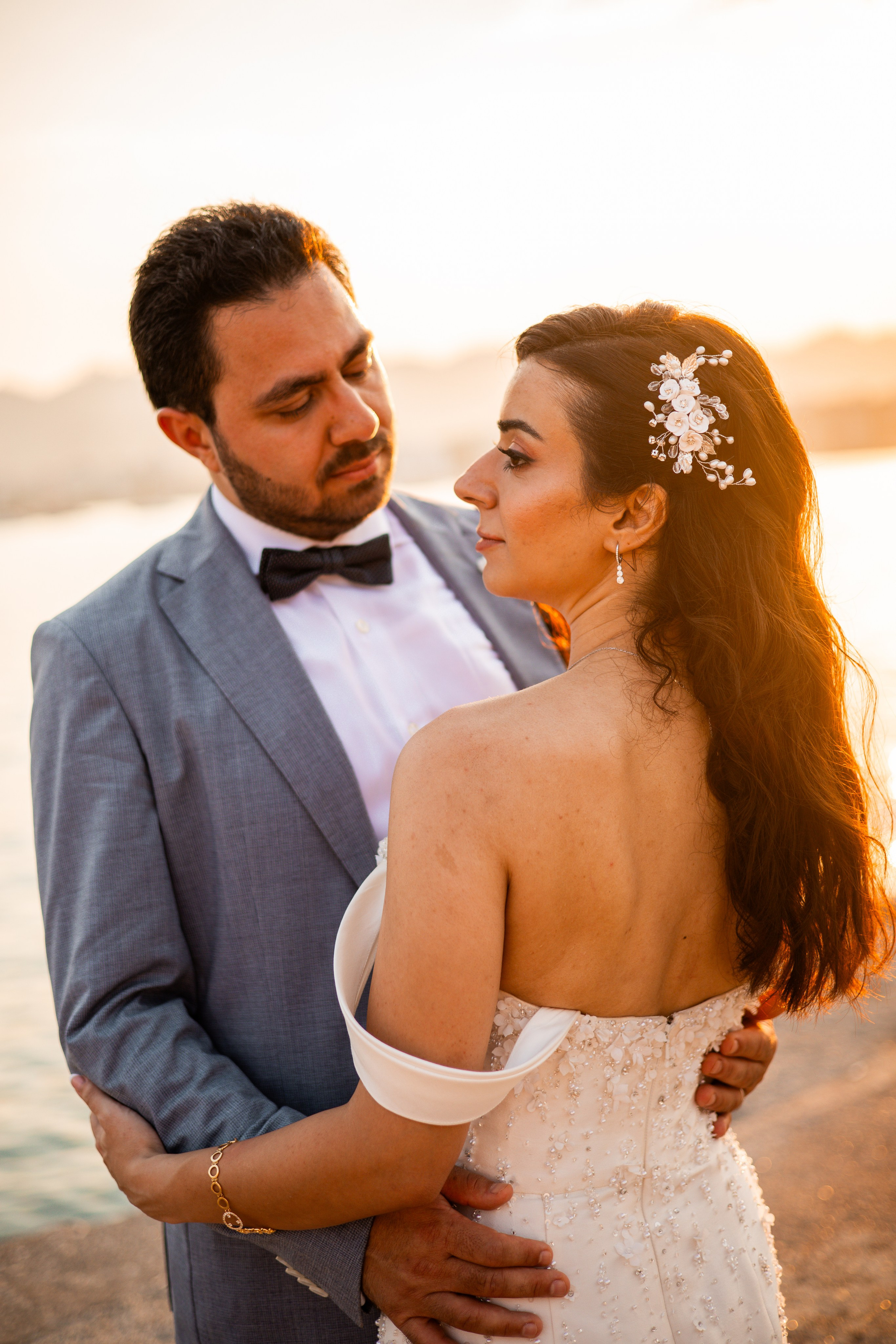 wedding proposal photoshoot at sunset in Bodrum beach