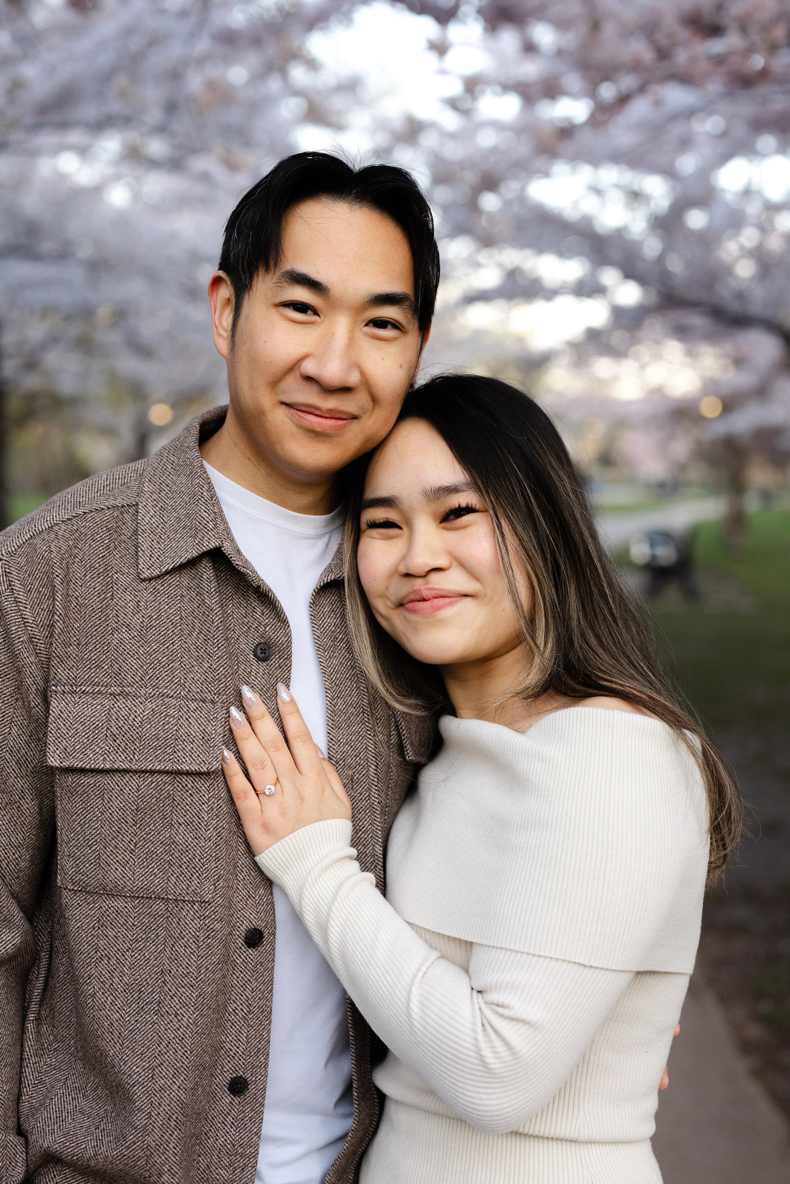 Cherry Blossom Engagement Session at Trinity Bellwoods. Anna Leb Photo