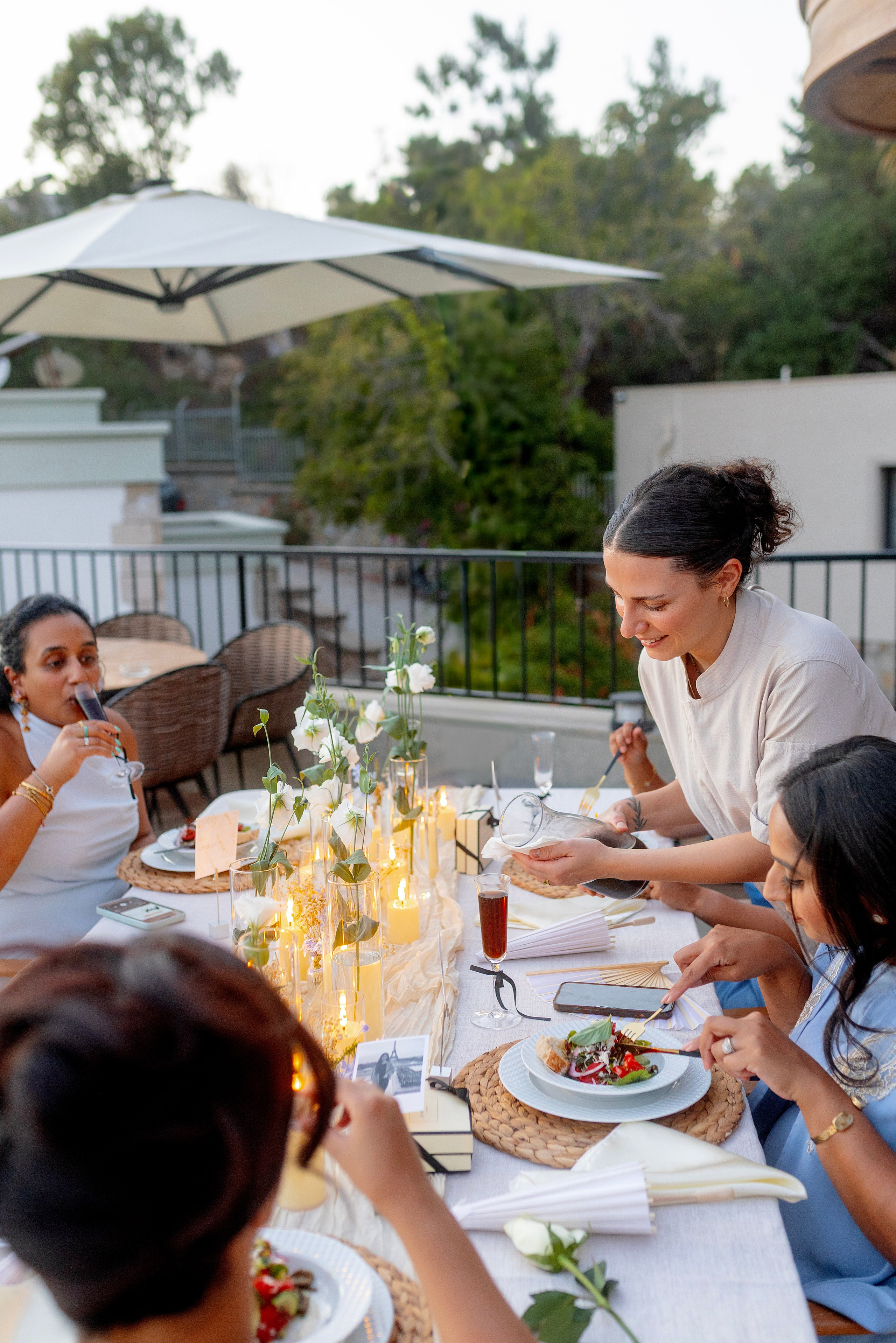 Private chef preparing dinner for the hen party guests