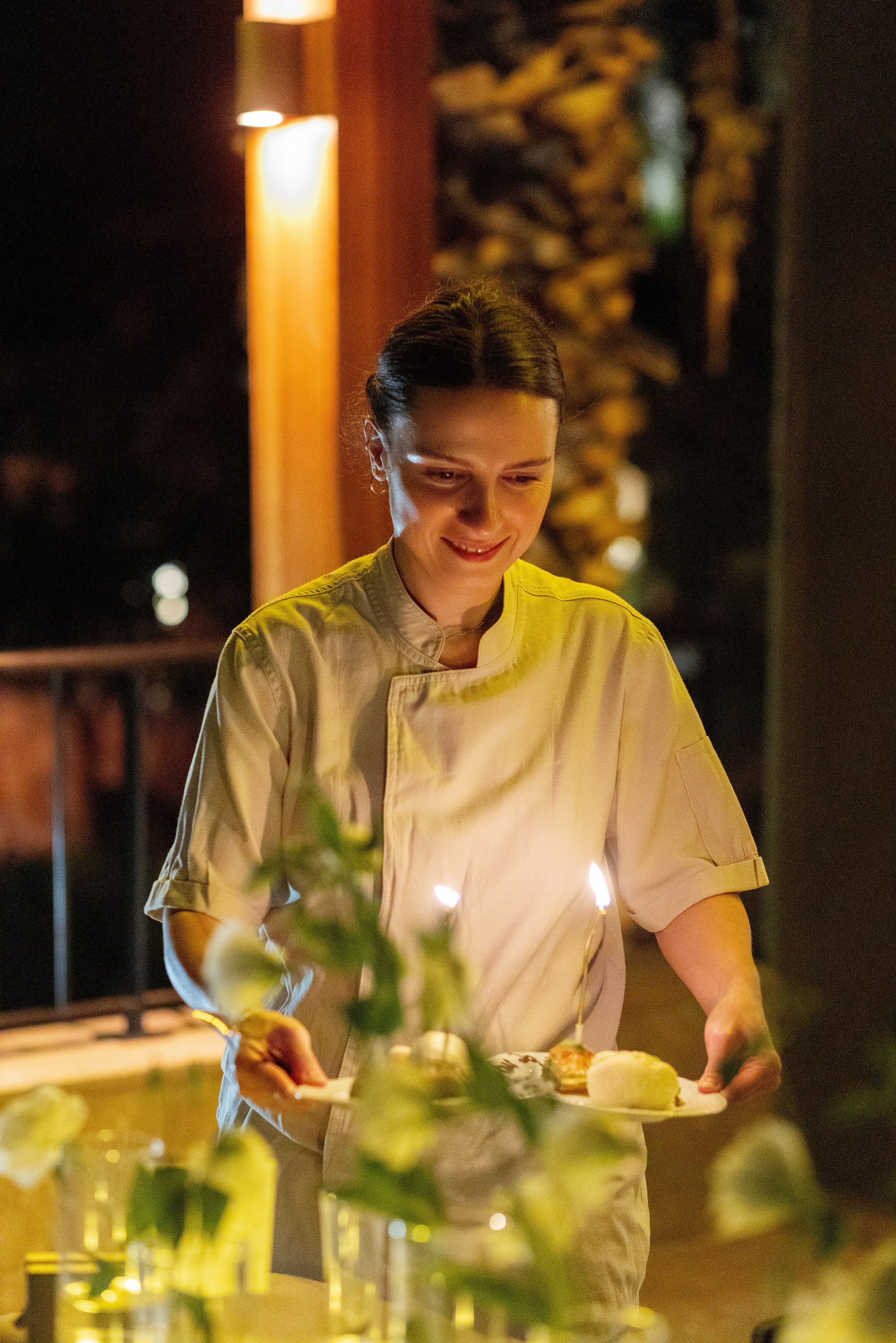 Private chef preparing dinner for the hen party guests