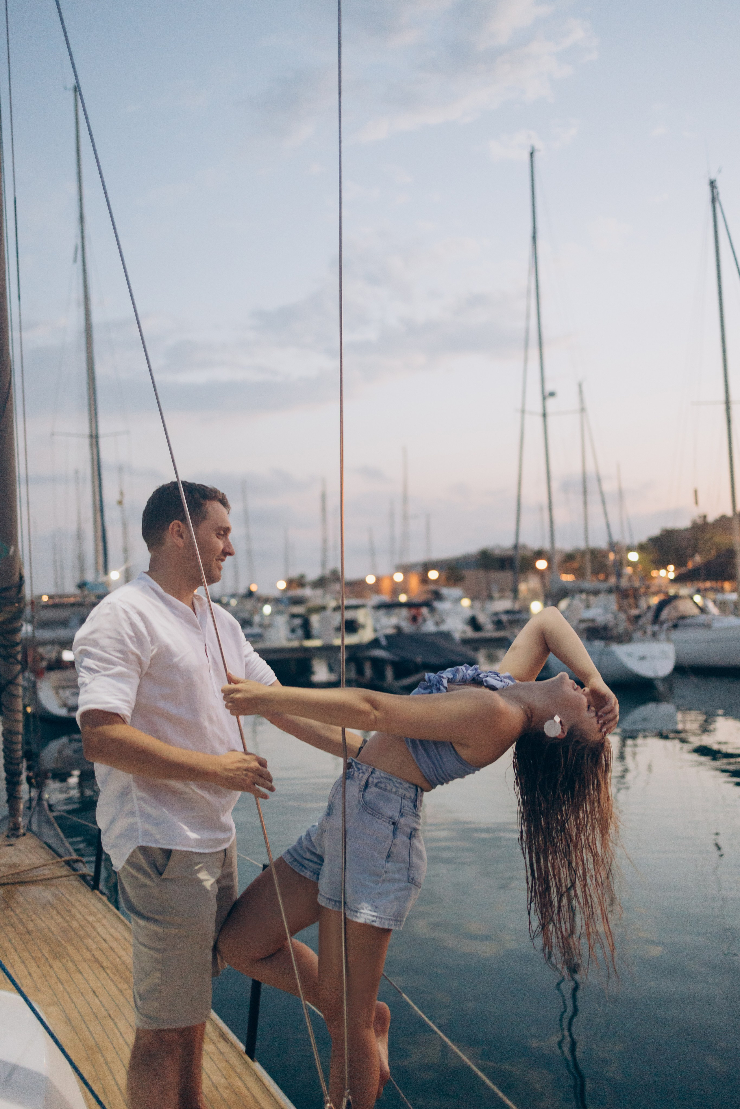 A Romantic Boat Date Near Barcelona on a Summer Evening. Photographer Videographer Spain Barcelona Tarragona