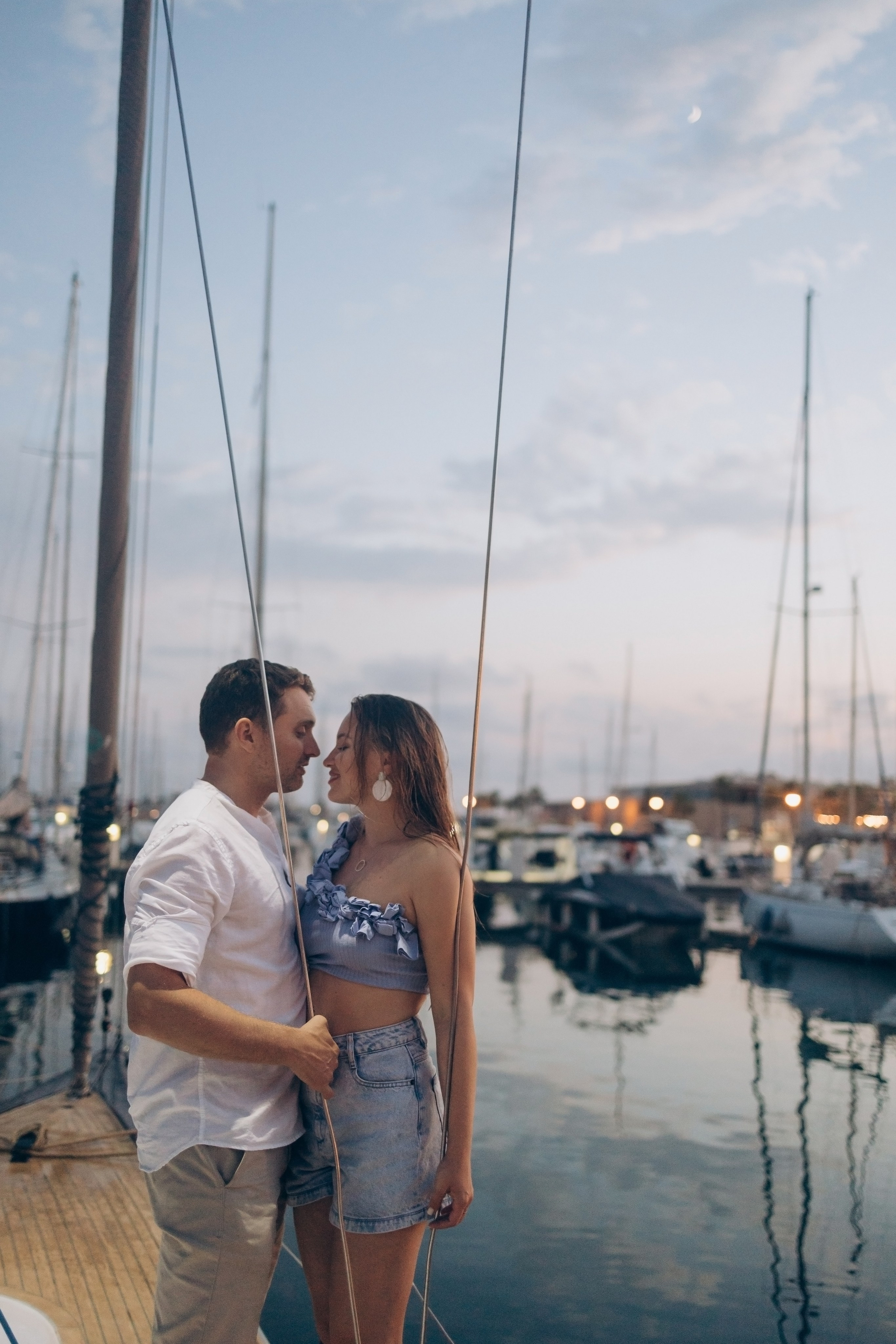 A Romantic Boat Date Near Barcelona on a Summer Evening. Photographer Videographer Spain Barcelona Tarragona