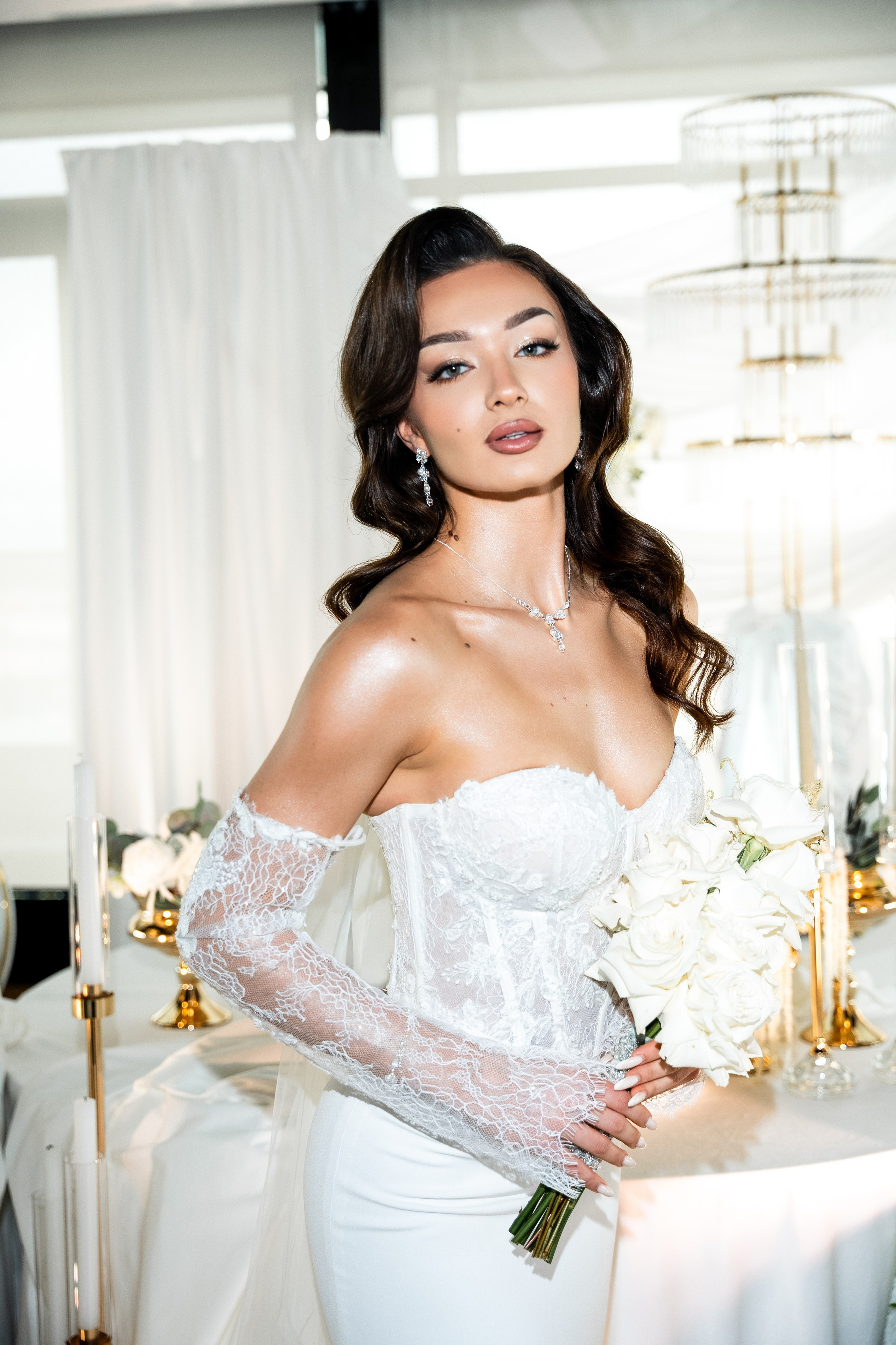 Europe American bridal portrait