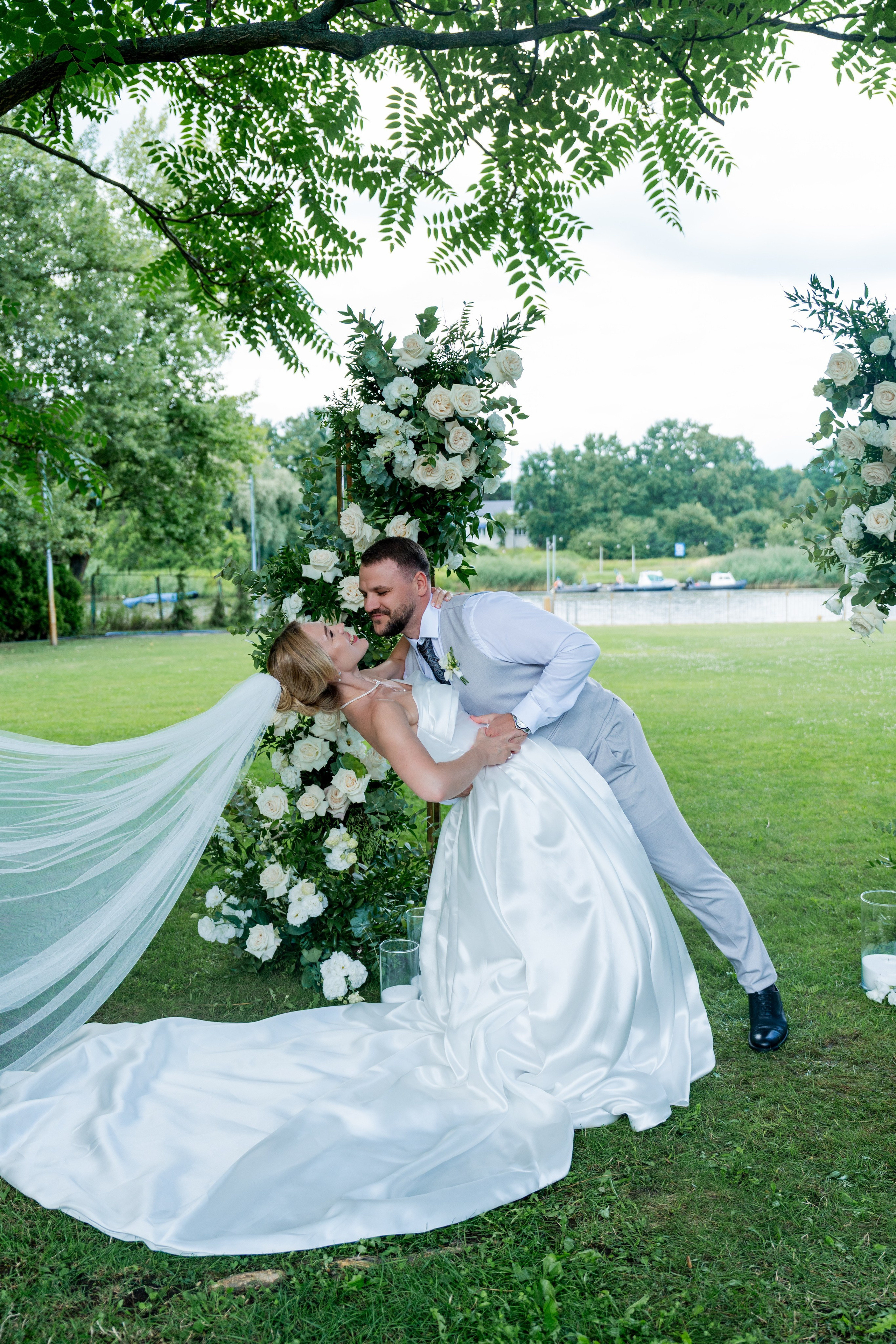 outdoor wedding couple Poland