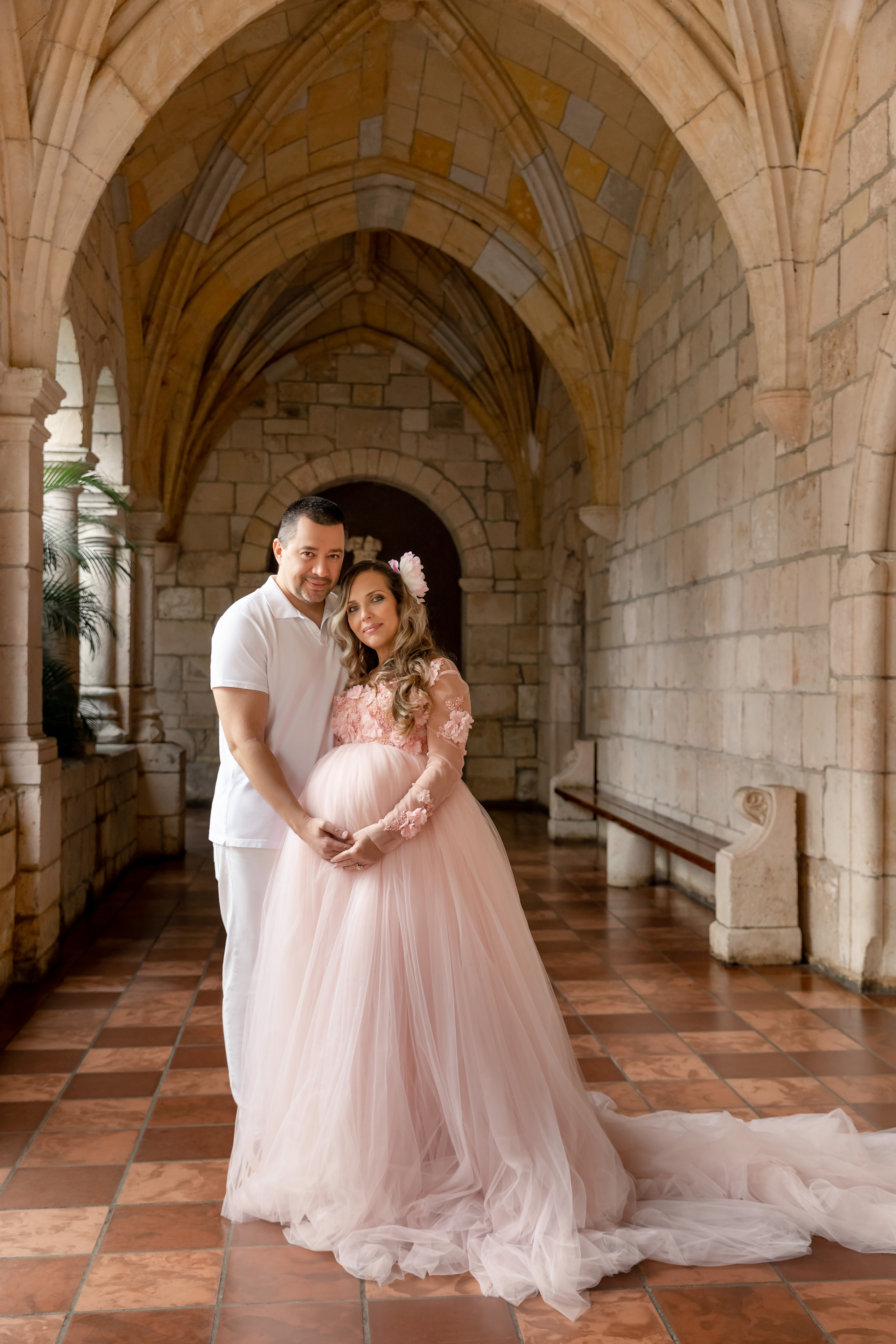Maternity session in Ancient Spanish Monastery. Miami Family and Event Photographer