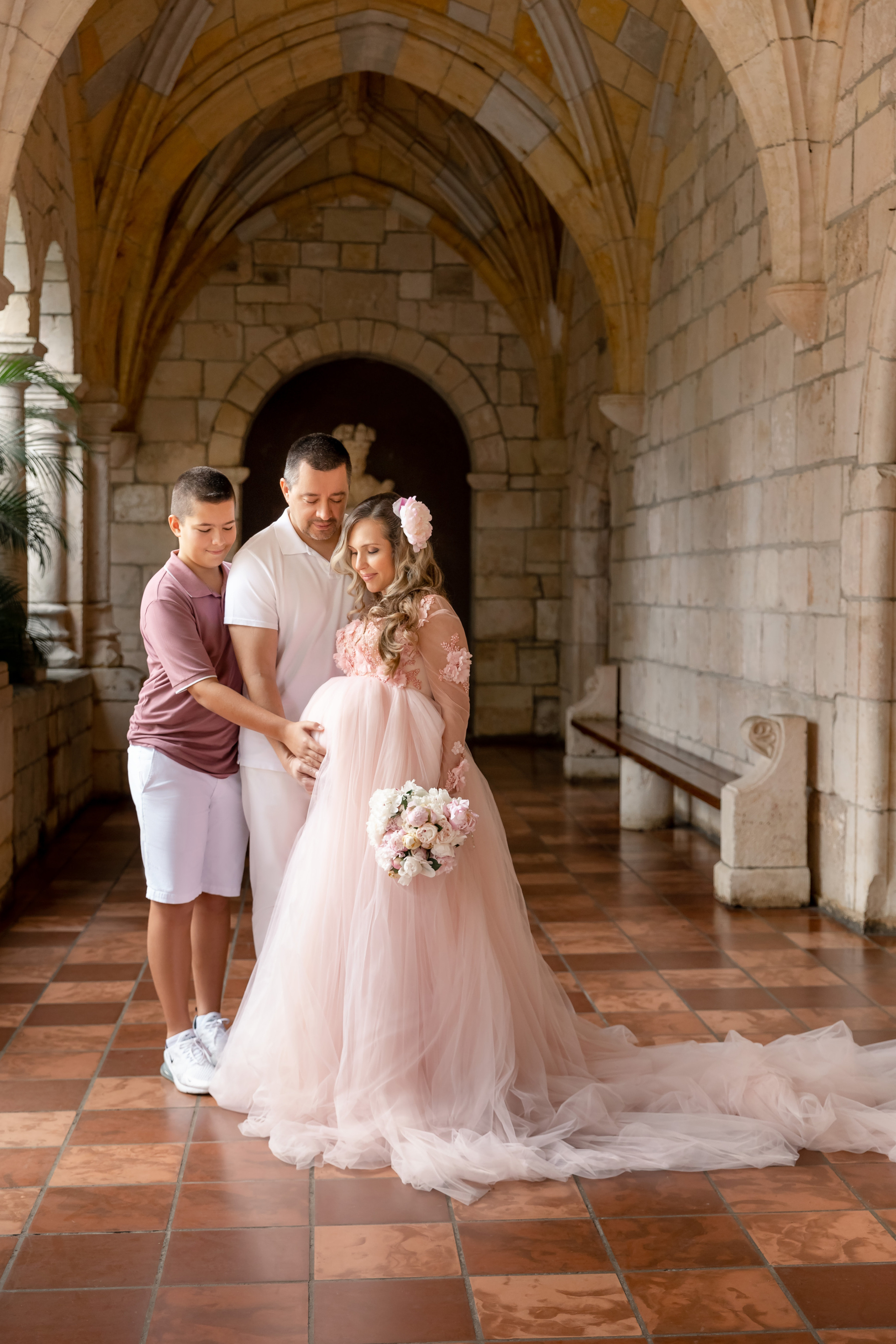 Maternity session in Ancient Spanish Monastery. Miami Family and Event Photographer