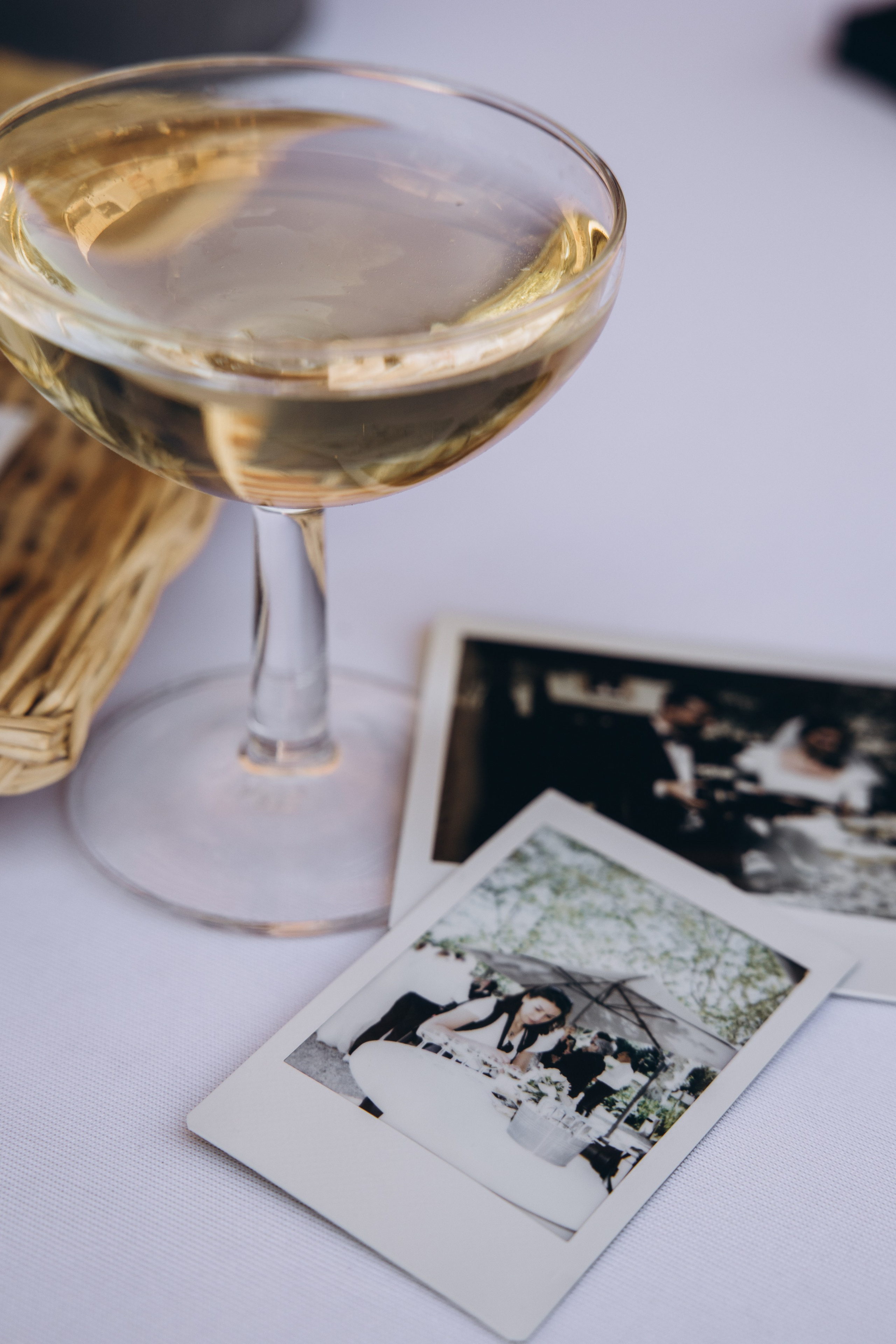 Wedding details and champagne at an elegant château reception in France