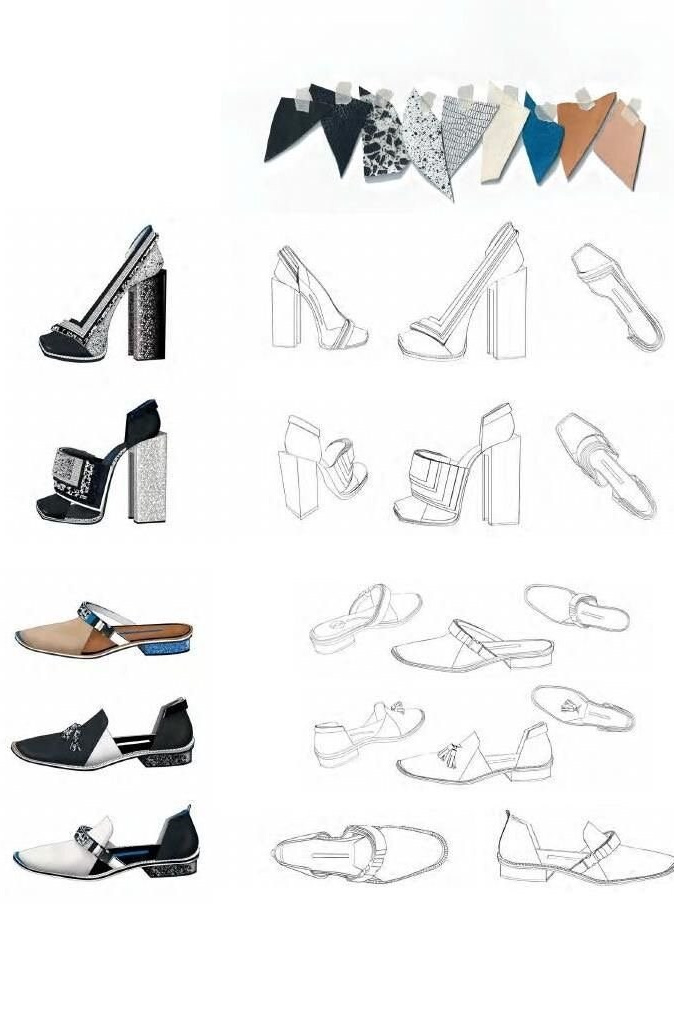 Эскизы туфель для fashion-иллюстрации