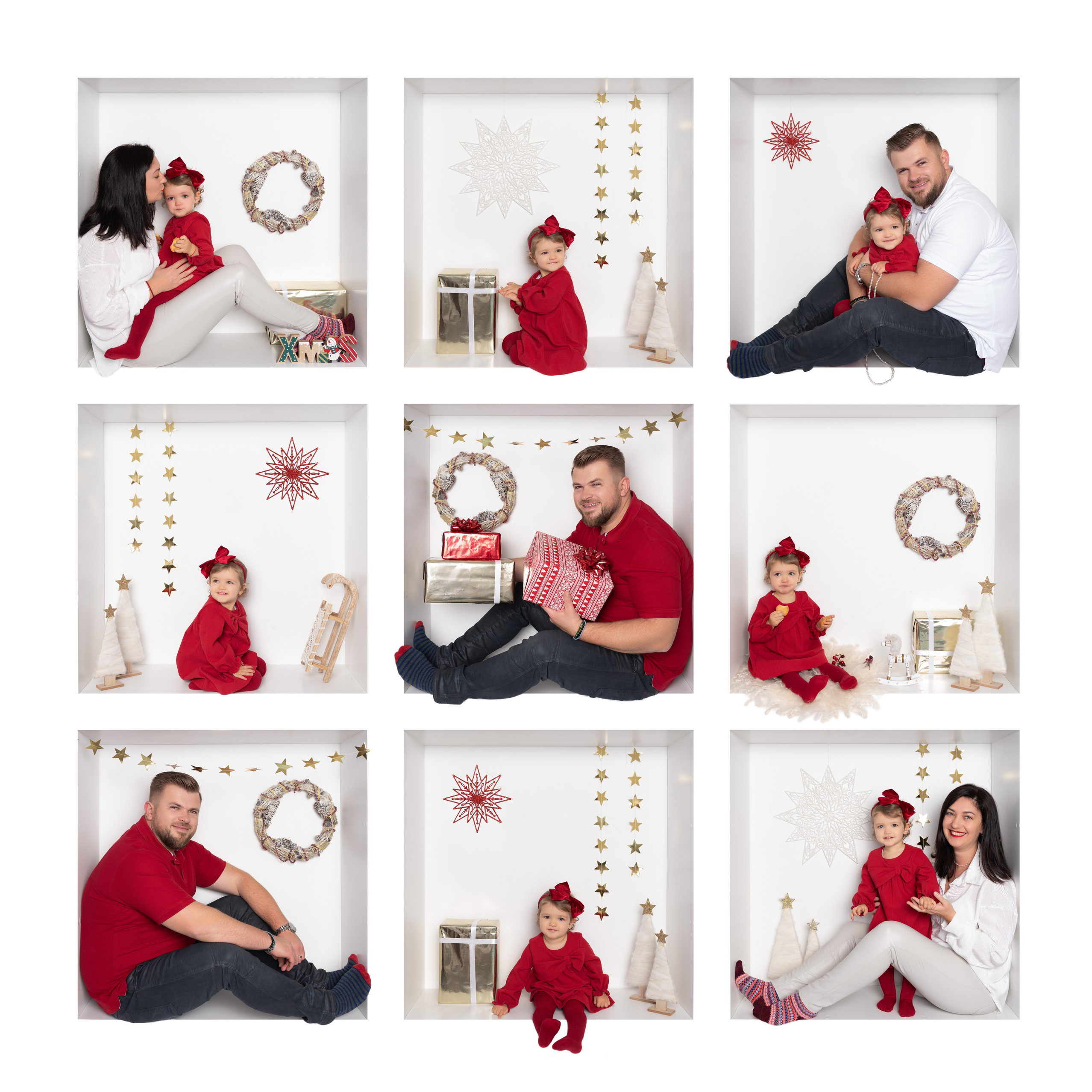 Kreatives weihnachtliches Familienfoto