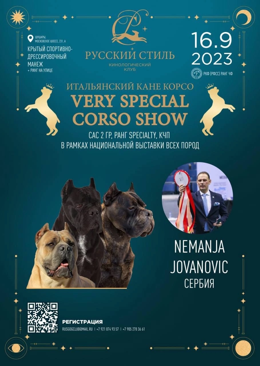 16.09.2023 ВЫСТАВКА СОБАК ВСЕХ ПОРОД (CAC, ЧФ) «РУССКИЙ СТИЛЬ». Кинологический клуб РКФ РФСС СЕНСАЦИЯ