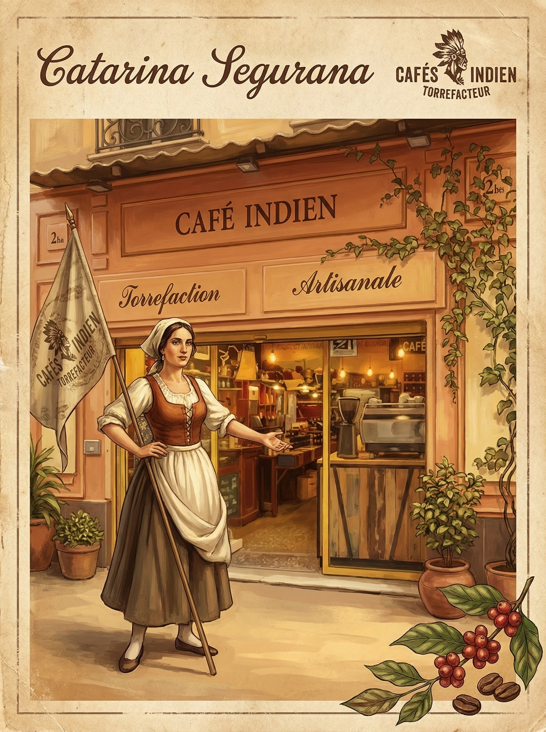 Визуальный стиль и концепция для кофейного бренда Cafés Indien Torréfacteur