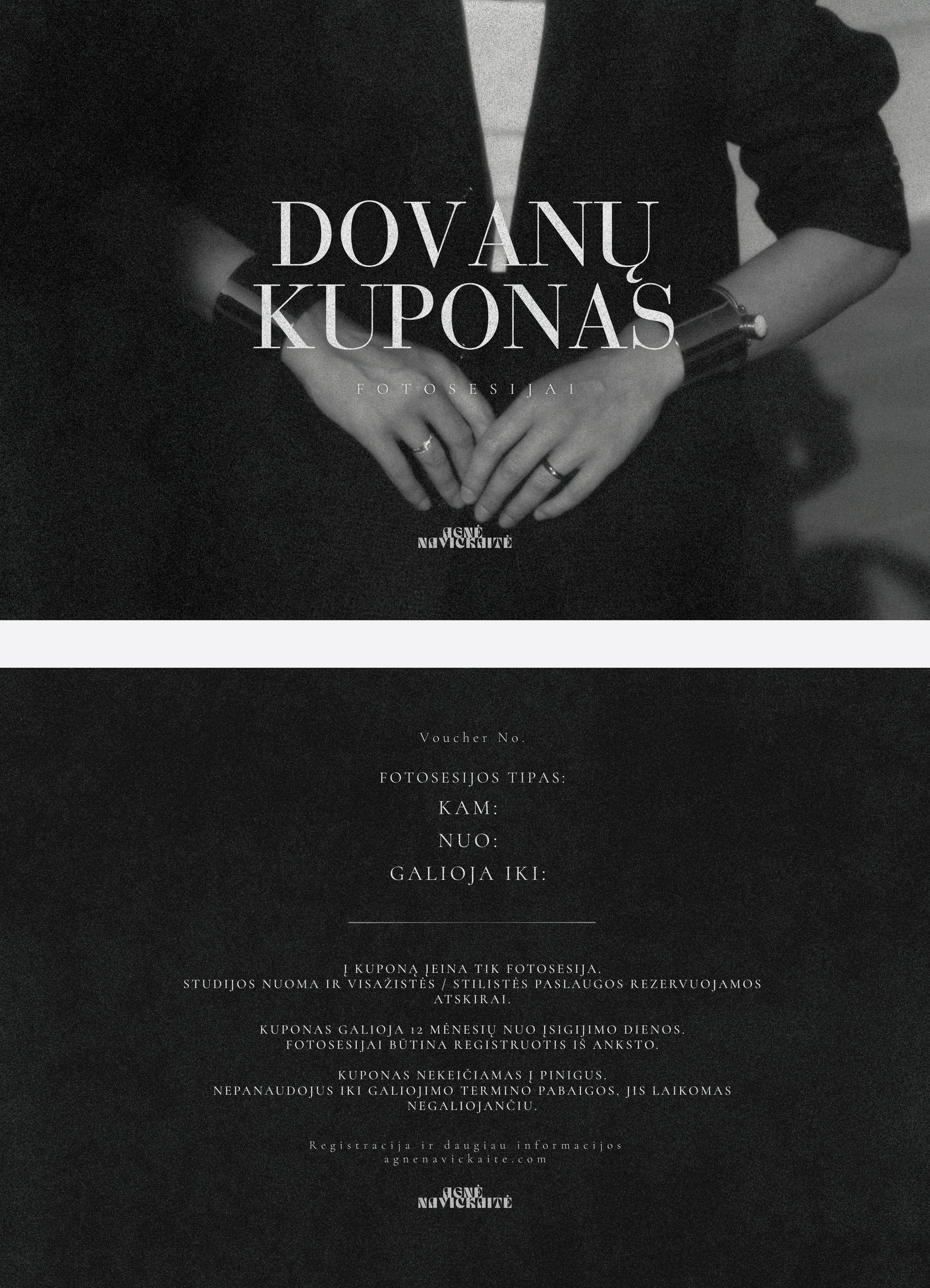 Dovanų kuponas. Fotografė Agnė Navickaitė