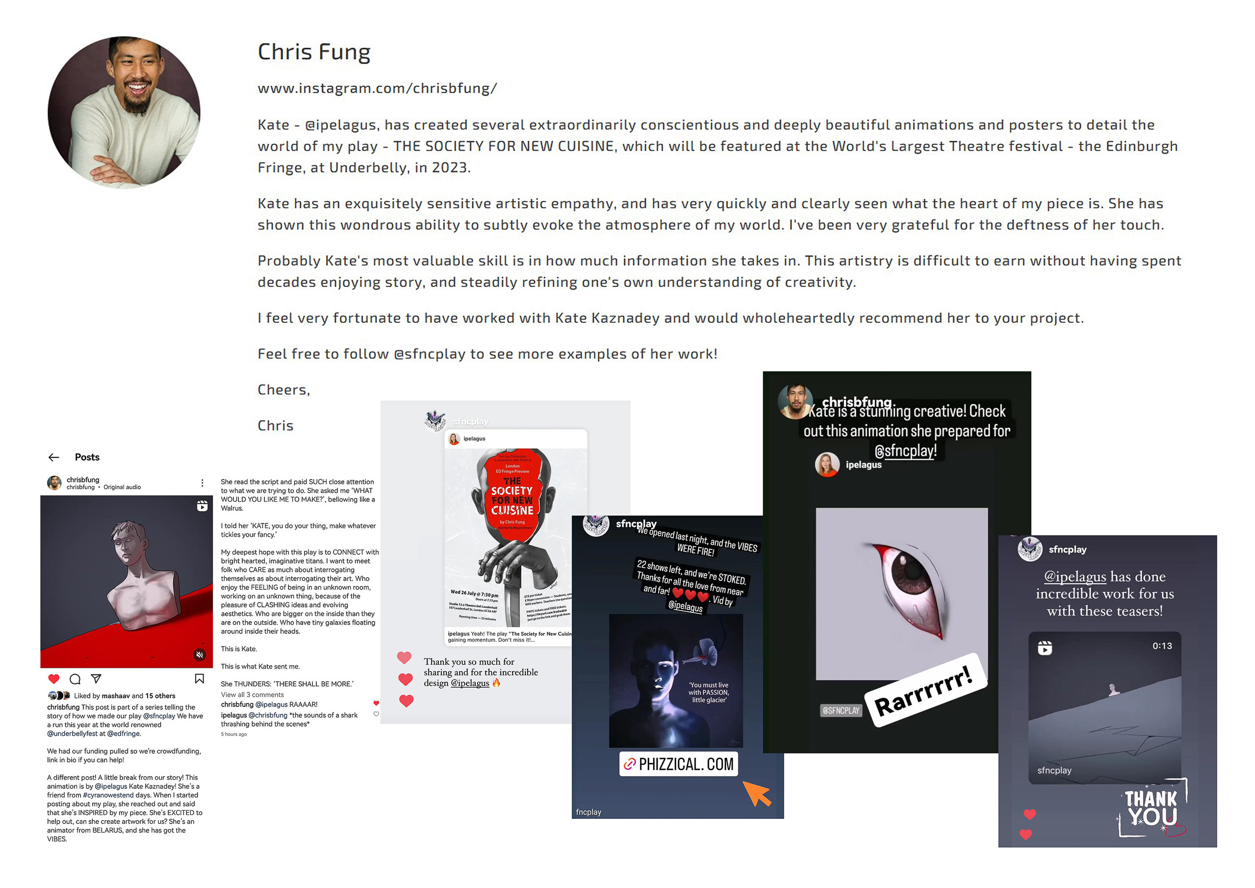 The Society for New Cuisine – My Animation for a Theater Festival in Scotland