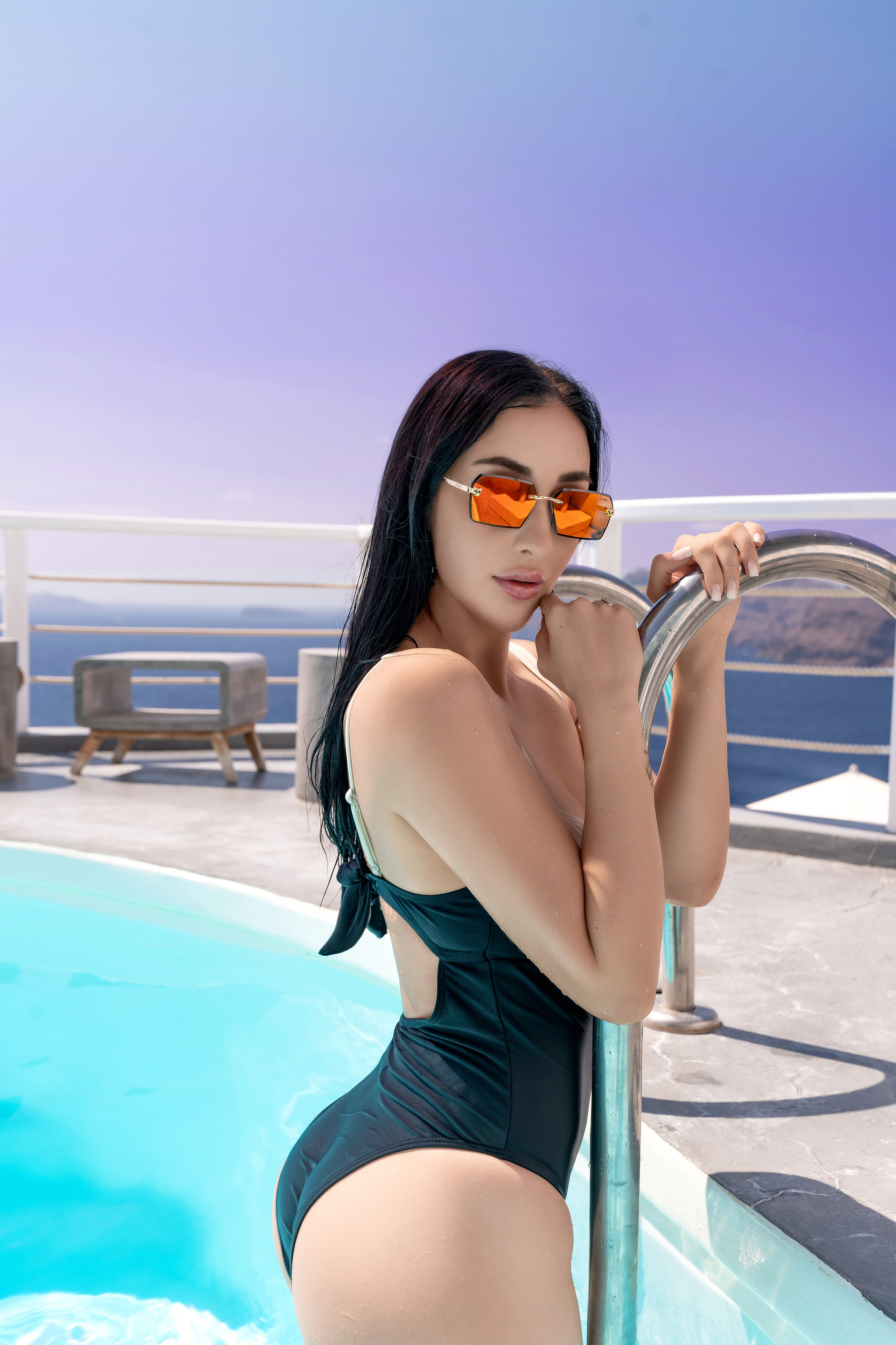 PoolPhoto Shoot in Santorini by SokoLOVE