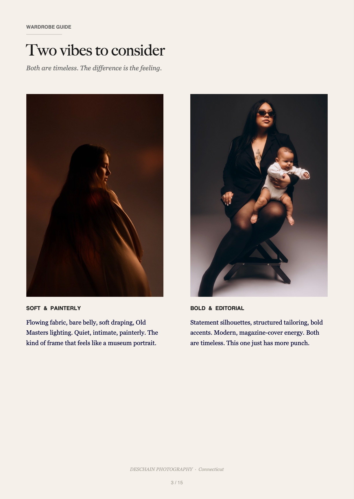 Free Maternity Wardrobe Guide for Connecticut Sessions · Deschain Photography