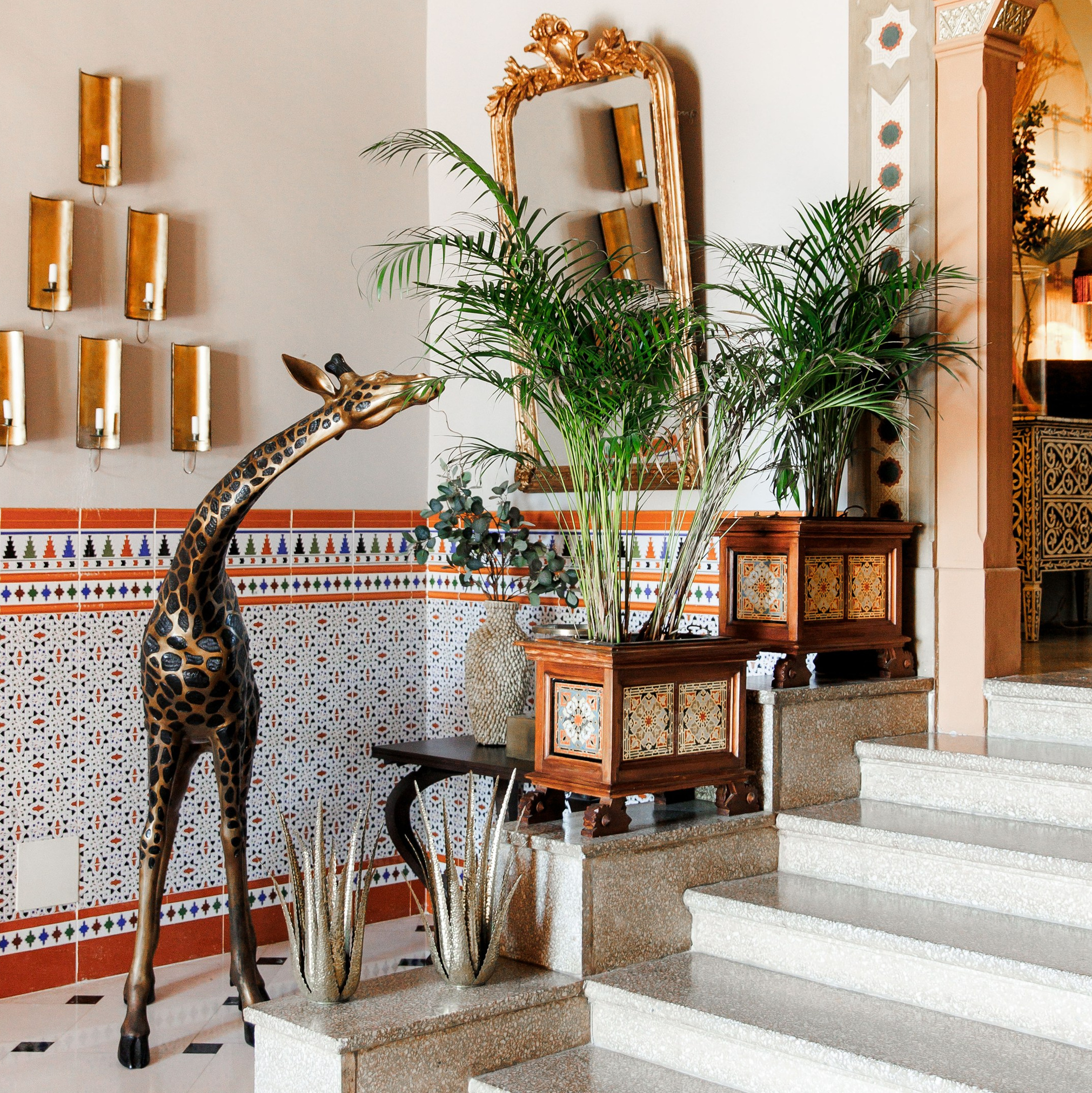 Moroccan style interior of the wedding venue in Spain  