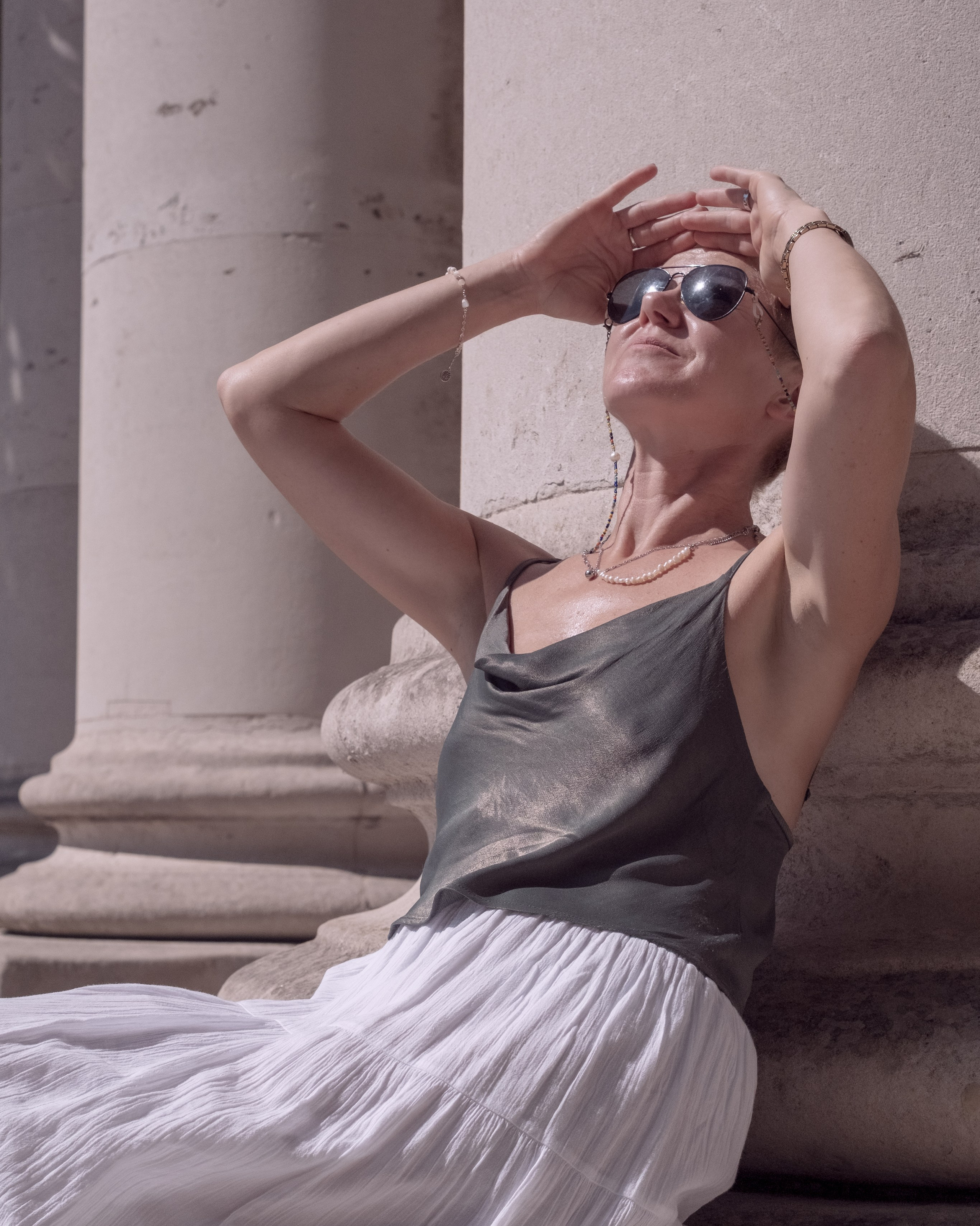 Portrait of Natalja Poplavska, UK-based visual artist and photographer, exploring Timeless Unity