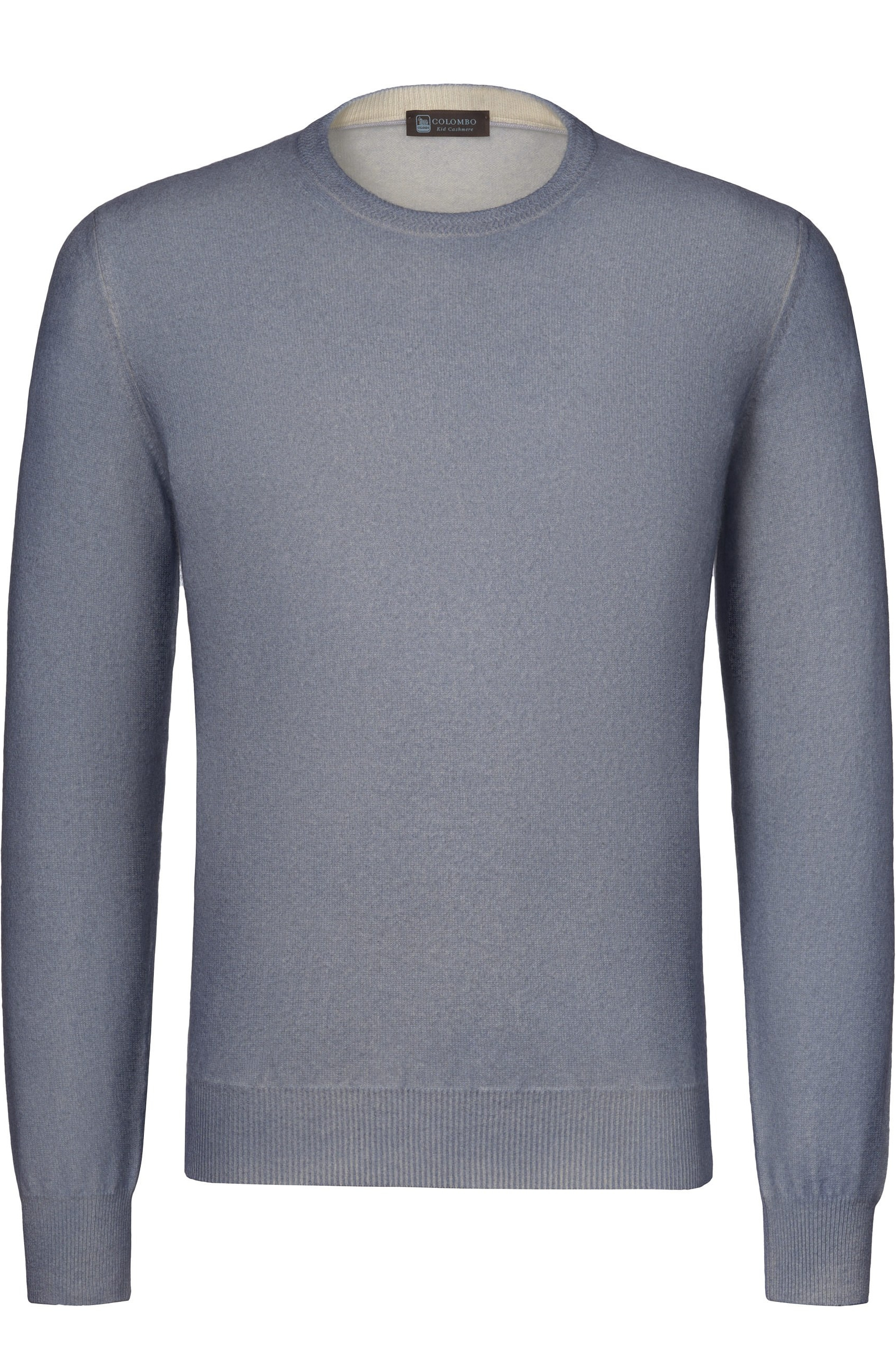 Produktfotografie Wien – Grauer Strickpullover freigestellt auf weißem Hintergrund.