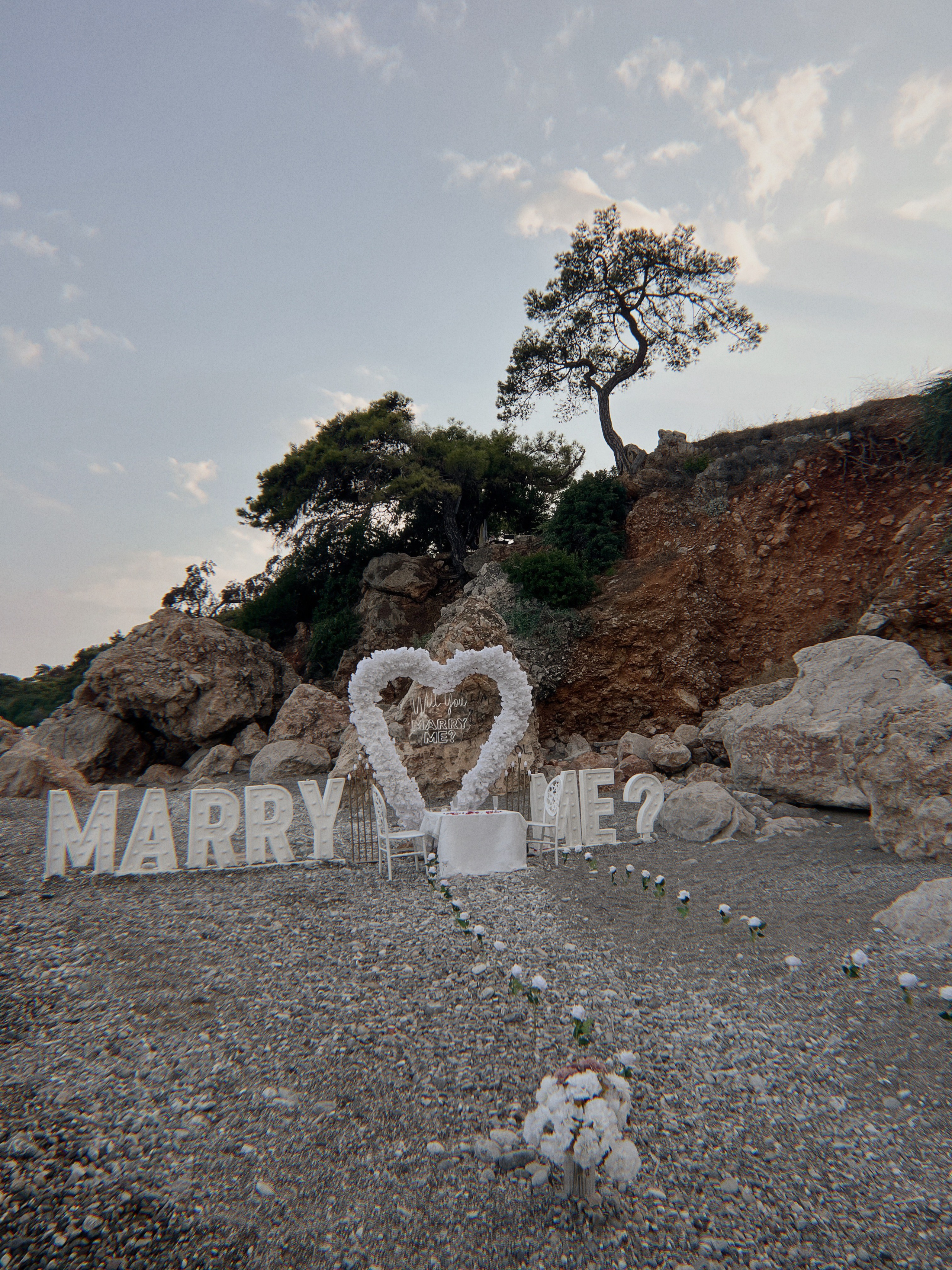 Организация предложения руки и сердца на берегу моря. Wedding & Event Planner Turkiye