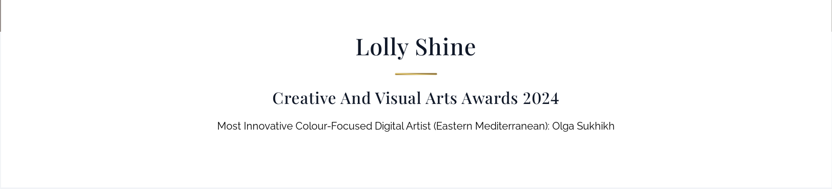 Most Innovative Colour-Focused Digital Artist. Lolly Shine. Contemporary digital artist