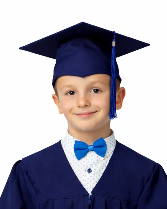 Академична абсолвентска тога с ревер за дипломиране – черен и син цвят