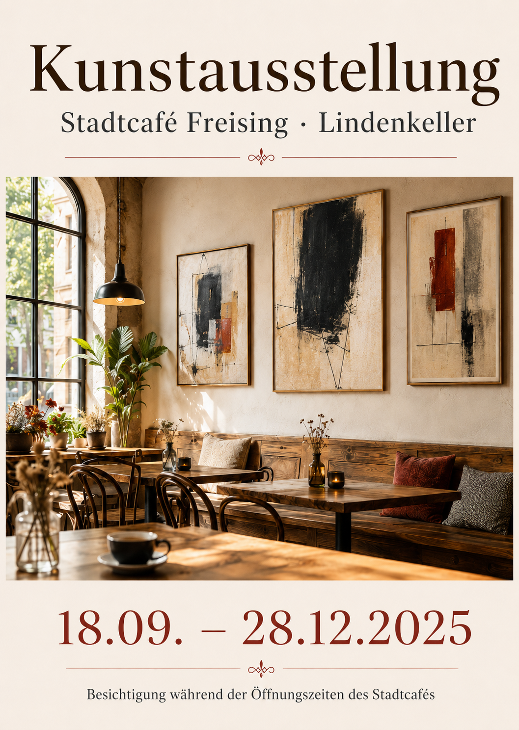 Kunstausstellung Stadtcafé Freising 2025 · Abstrakte Kunst von Daniel Beulecke im Lindenkeller Freising