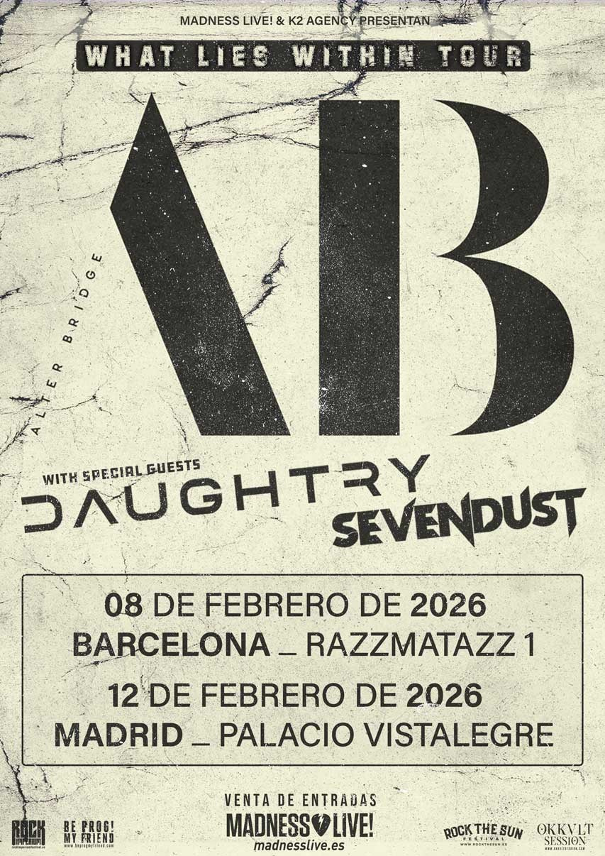 Alter Bridge regresan a España: dos conciertos junto a Daughtry y Sevendust — potente visita rock | FOTKAI