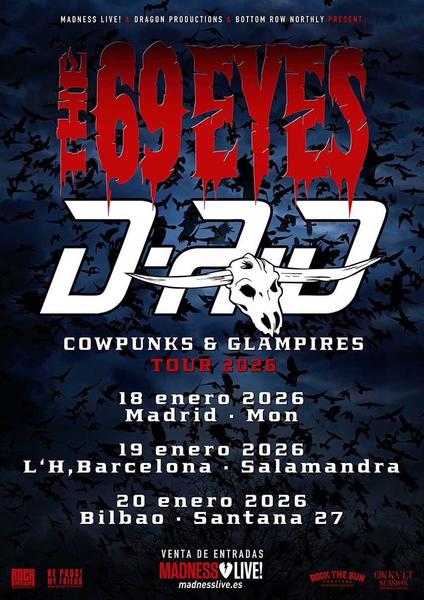 The 69 Eyes & D-A-D — Cowpunks & Glampires Tour 2026: Madrid, Barcelona y Bilbao, conciertos | FOTKAI