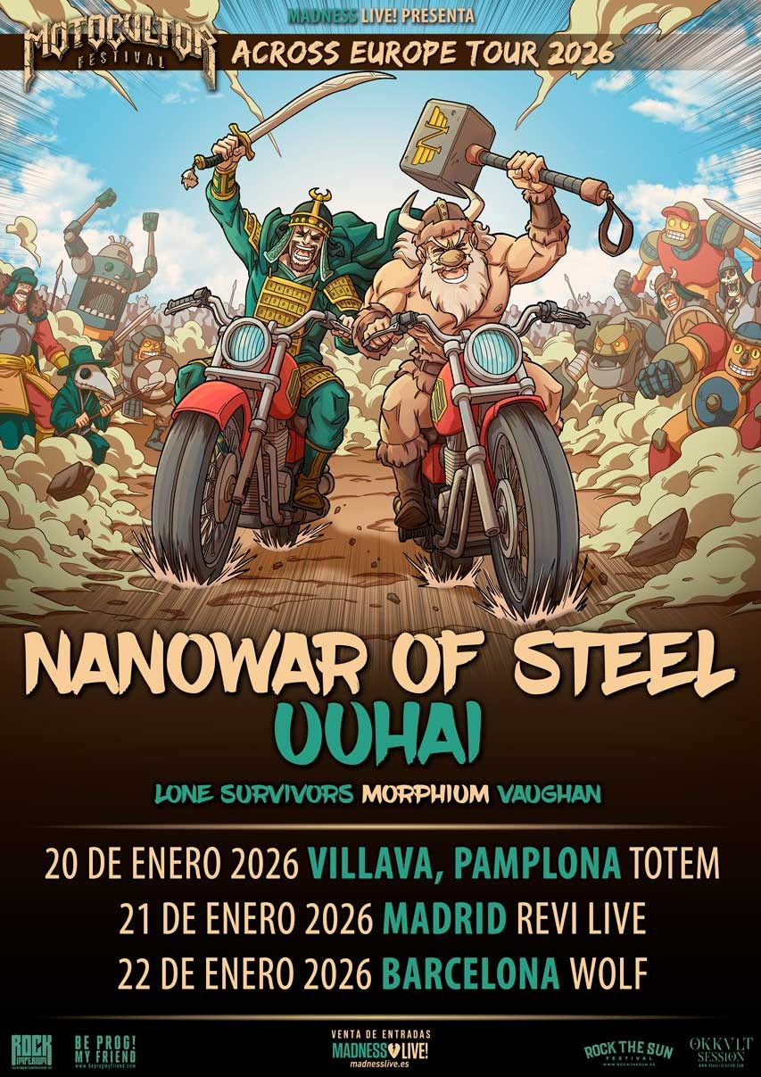 Nanowar Of Steel & Uuhai — Motocultor Across Europe Tour 2026: Pamplona, Madrid, Barcelona | FOTKAI
