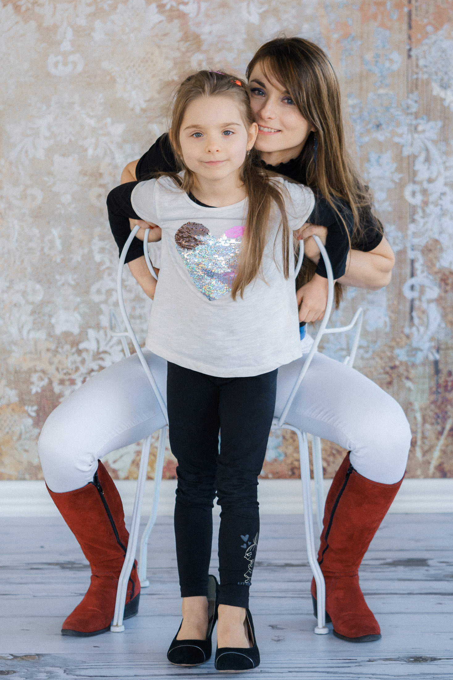 Mommy and me photosession in studio